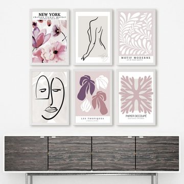 homestyle-accessoires Poster Bilder Set NEW YORK CHELSEA FLOWER MARKET 6er DIN A4/DIN A3, Ohne Bilderrahmen