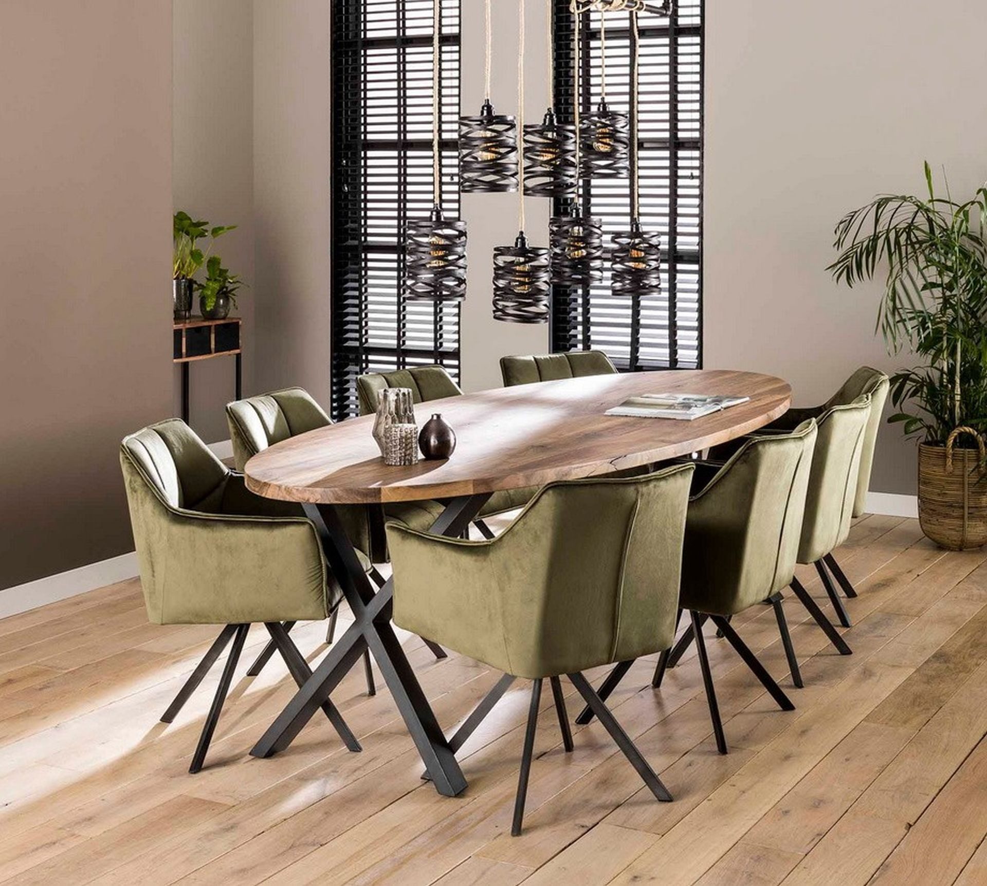 Vintagehaus Drehstuhl Esszimmerstuhl Drehstuhl Raster Armlehnen günstig online kaufen