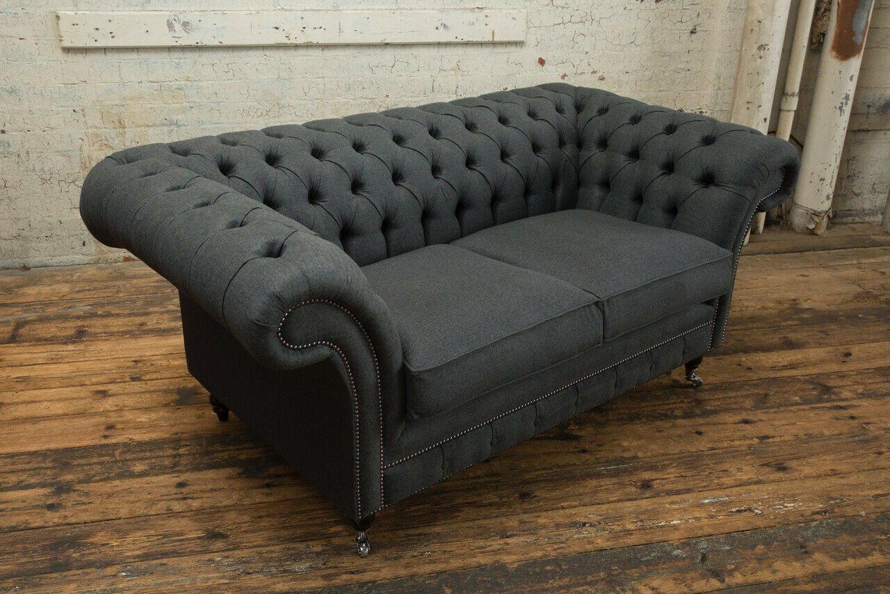 JVmoebel Chesterfield-Sofa, Chesterfield 2 Sofa 185 Design Sitzer cm Couch