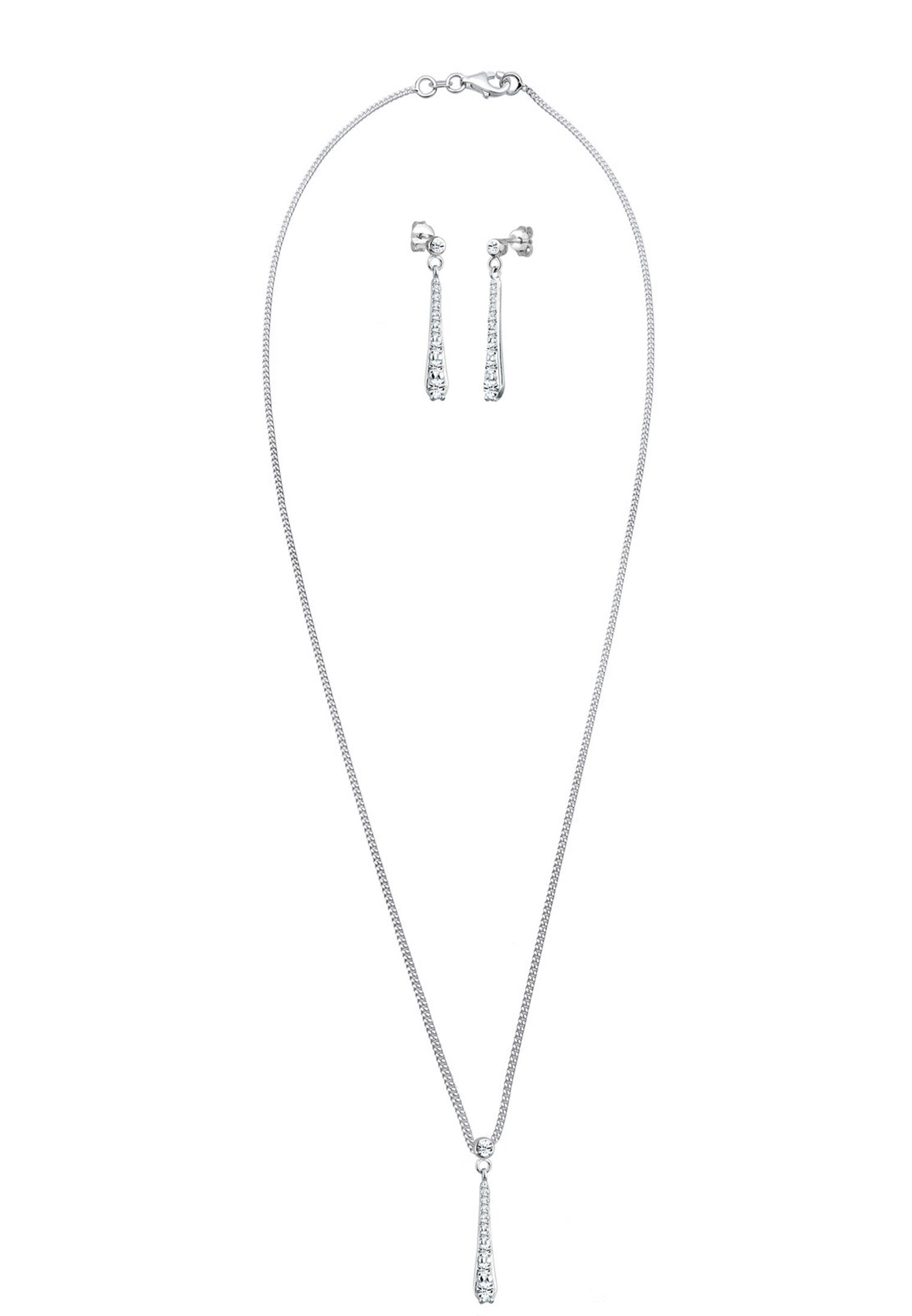 Elli Schmuckset Weiß 925 Sterling Silber, mit Kristallen von Swarovski®