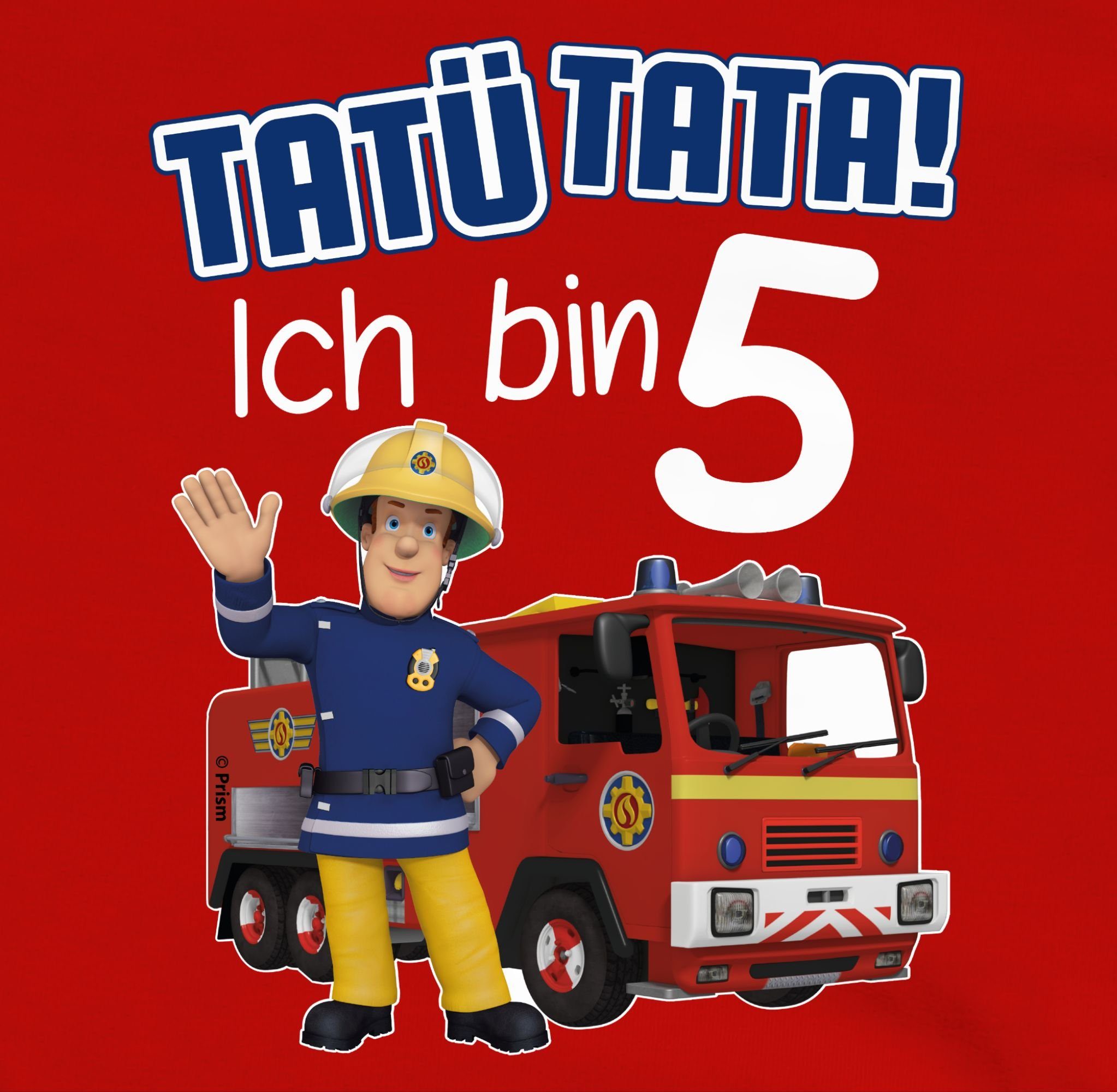 blau Shirtracer 5 Sam bin Mädchen Feuerwehrmann Ich - 3 Tata! Sweatshirt Tatü Rot