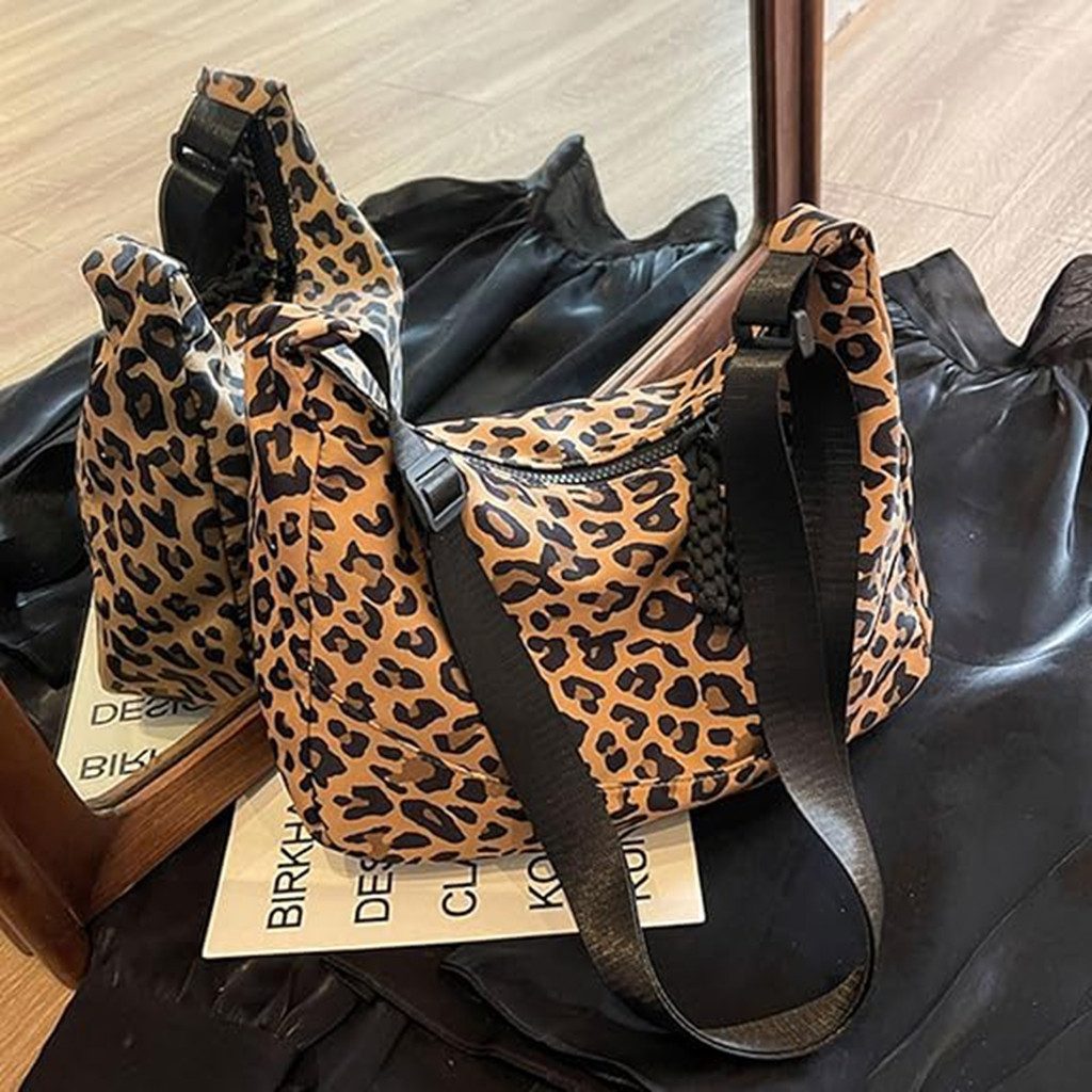 VEKROBOT Schultertasche Damen Handtasche Leopardenmuster. Als Umhängetasche Schultertasche (1-tlg., Moderne Umhängetasche: Vielseitig & lässig), Verstellbarer Schultergurt