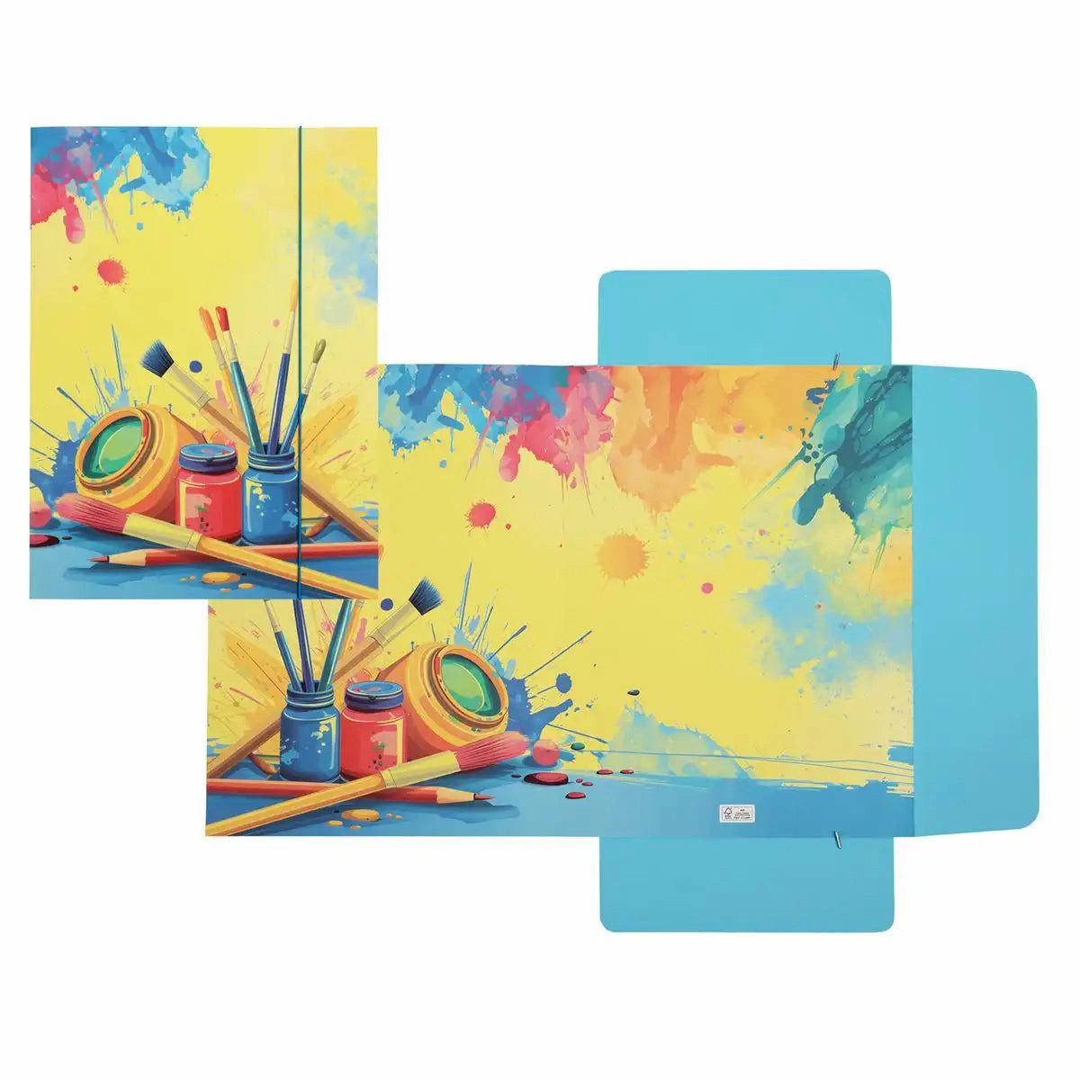 Idena Spiel Idena Premium Sammelmappe A3 - Robuste Pinselmappe mit Gummizug 400g/m