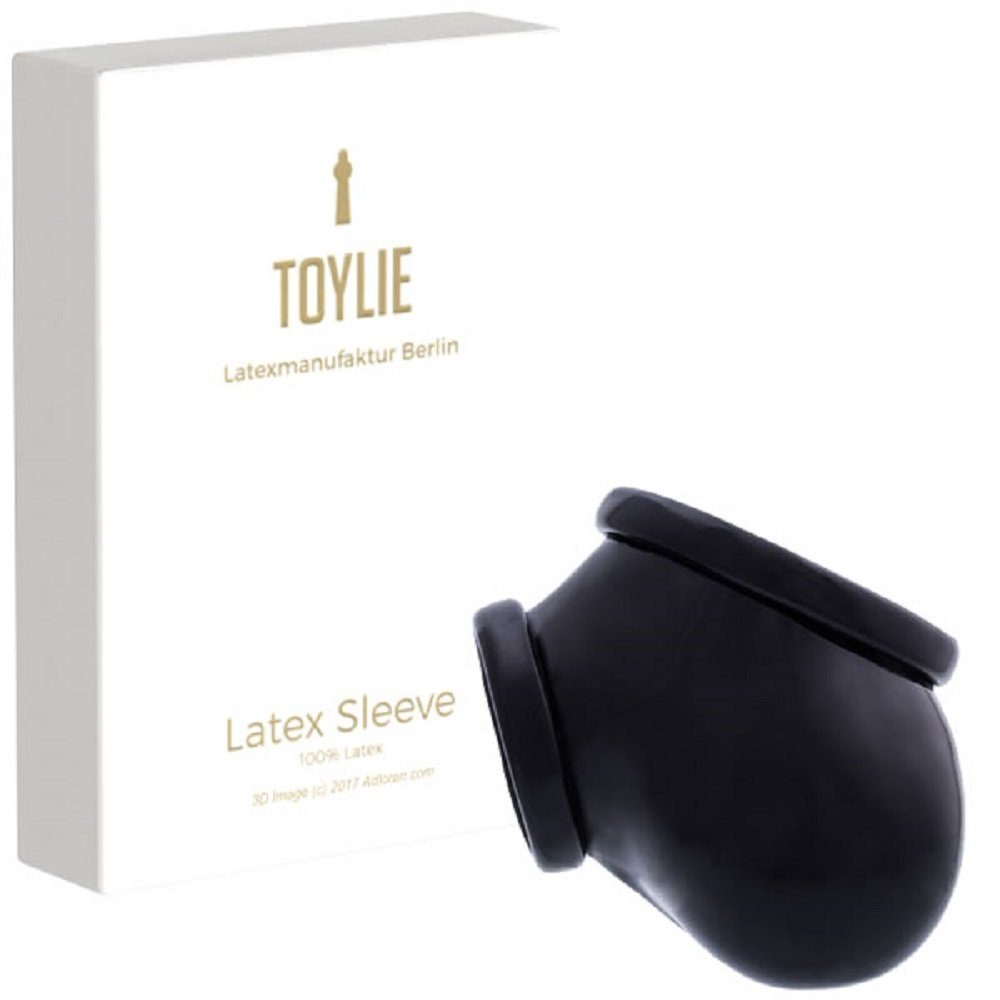 Toylie Penishülle Toylie Latex-Penishülle «BEN», Schwarz, ohne Schaft, mit ausgeformten Hodensack und Penisring