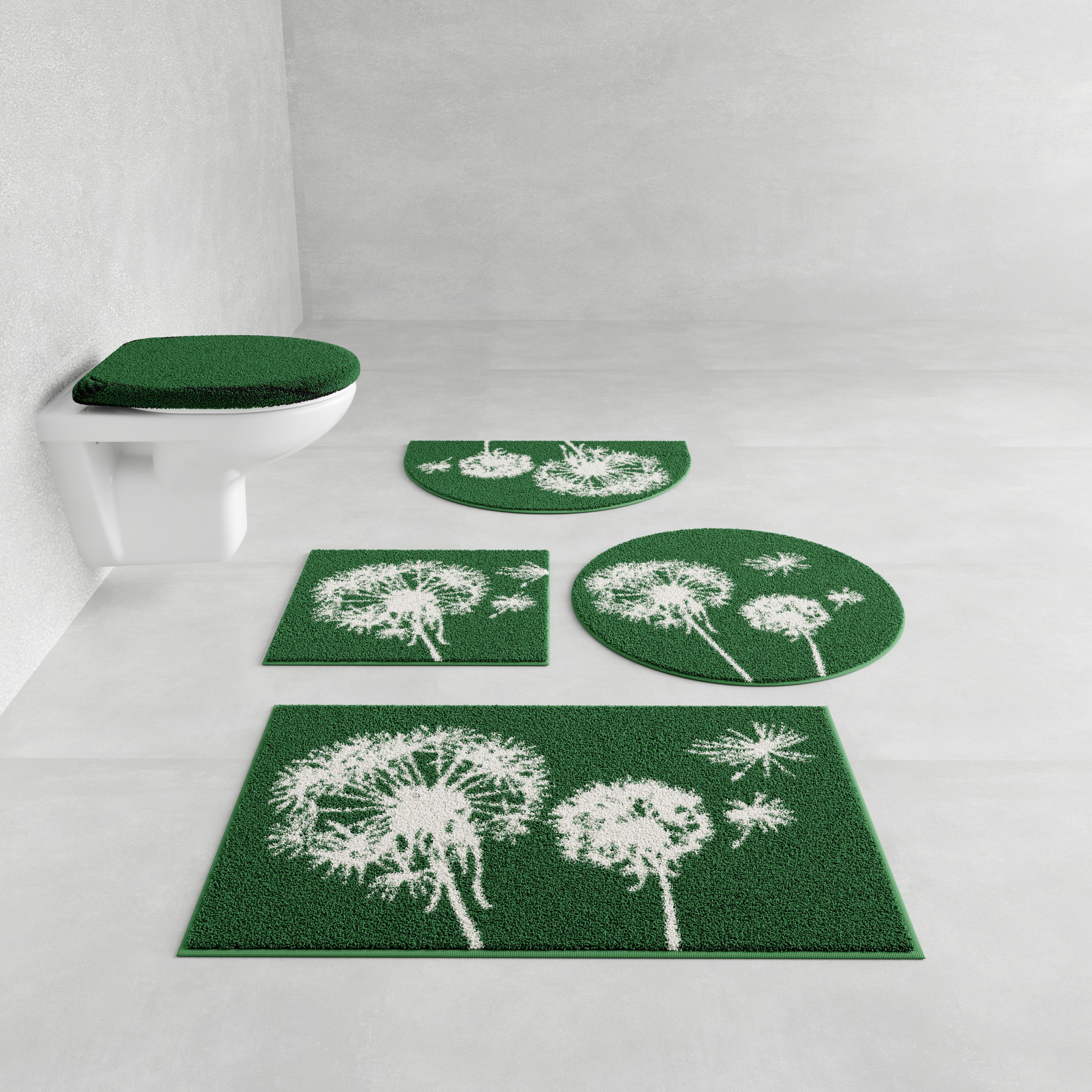Grund Badematte Pusteblume, Badvorleger, Badezimmer Teppich, sehr weich, Höhe 20 mm, rutschhemmend beschichtet, schnell trocknend, fußbodenheizungsgeeignet, Polyacryl, rechteckig, weiche Haptik, auch als 2-teiliges Set erhältlich, Made in Europe