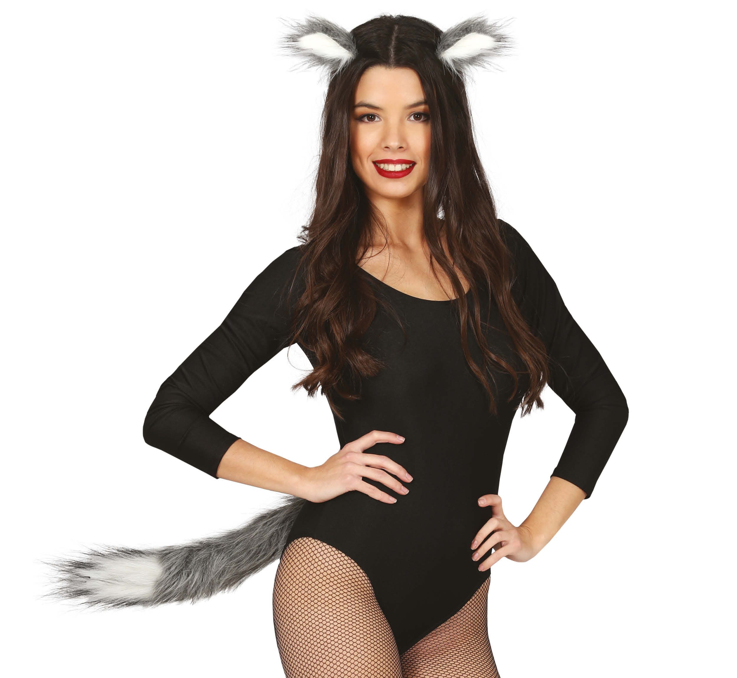 Fiestas Guirca Kostüm, Tierischer Karneval Wolf Ohren Schwanz Accessoire Set Kostüm Zubehör
