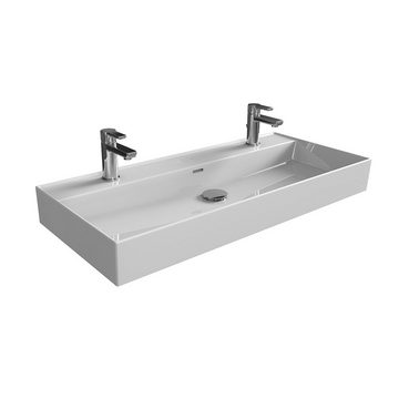 Aqua Bagno Waschbecken Aqua Bagno Loft Air Keramik Doppelwaschtisch 100cm Doppel Waschbecken (Packung)