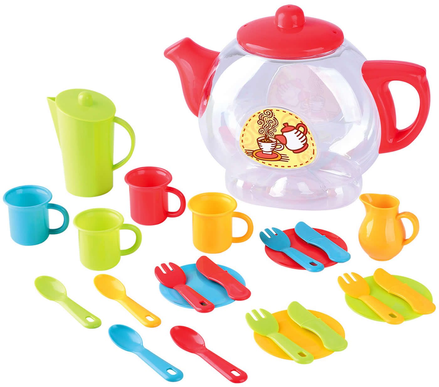 Play Spielgeschirr Kinder Teeservice de luxe 25-tlg. Kunststoff Spielgeschirr Geschirr, (Set)