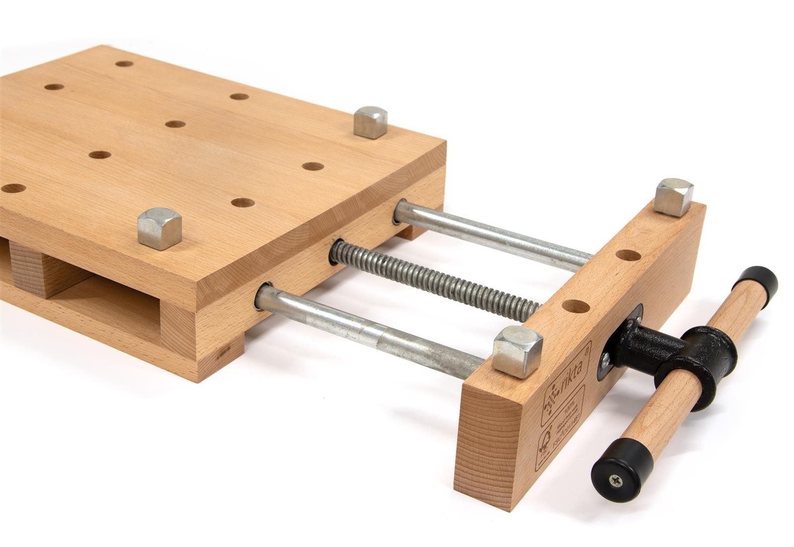 rikta Hobelbank Tragbare Hobelbank mit Schraubstock Buchenholz 47x29 cm, (7-tlg), einsetzbar
