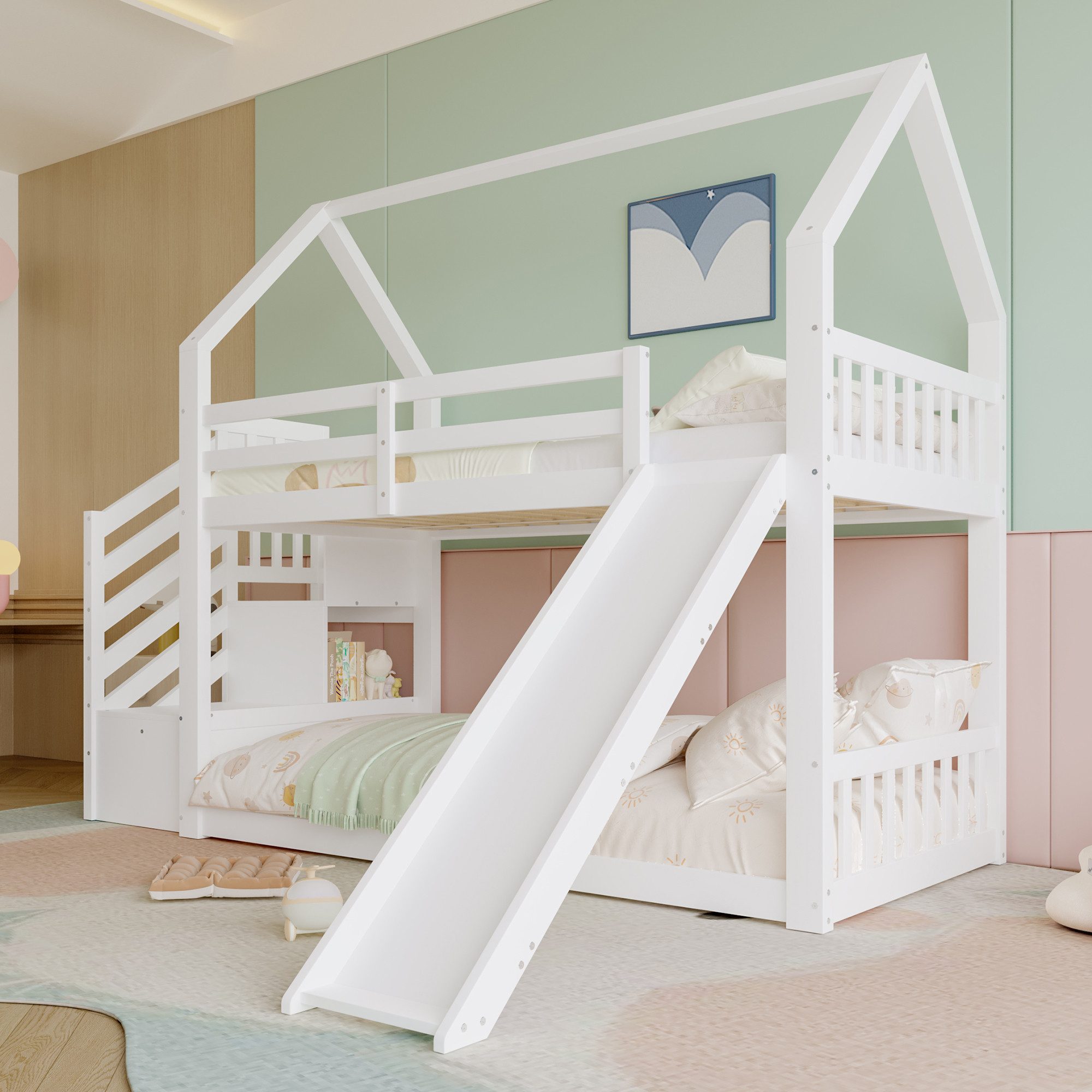 Flieks Etagenbett, Kinderbett mit Treppe & günstig online kaufen