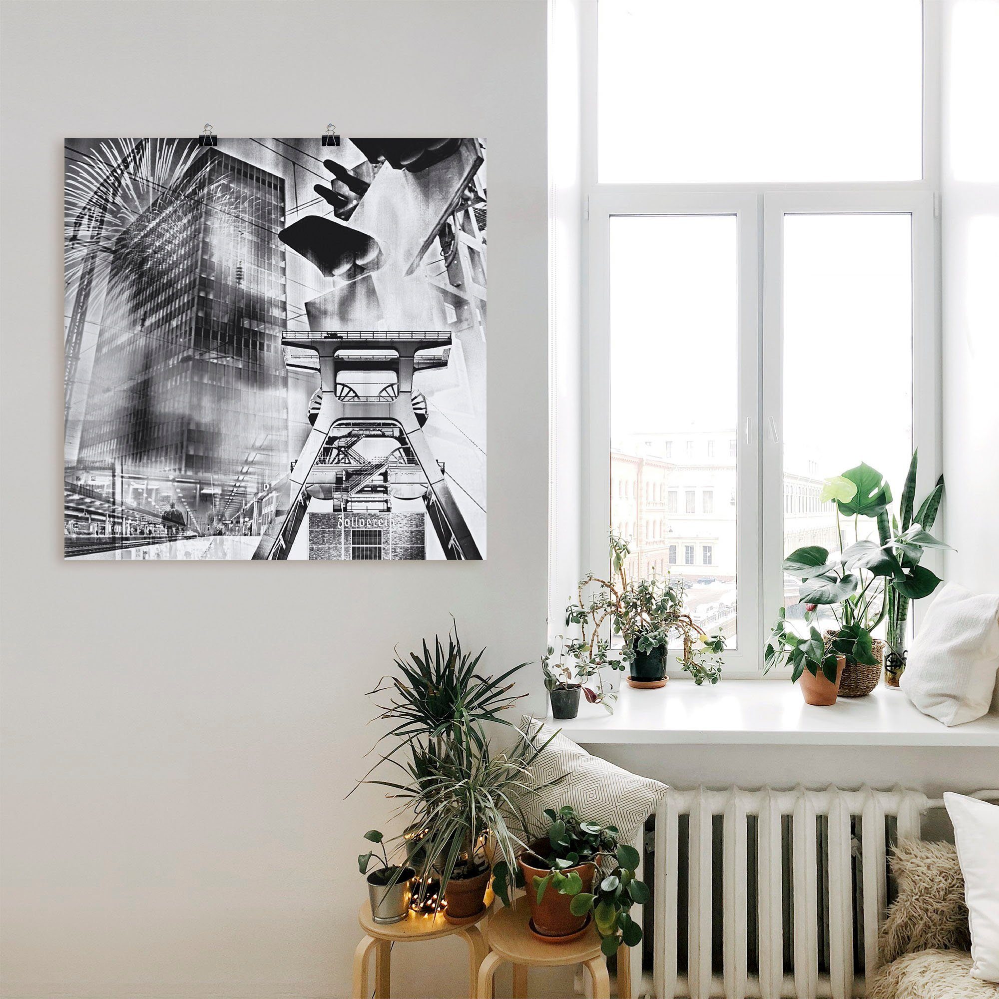 Artland Wandbild Essen Skyline Abstrakte Collage, günstig online kaufen