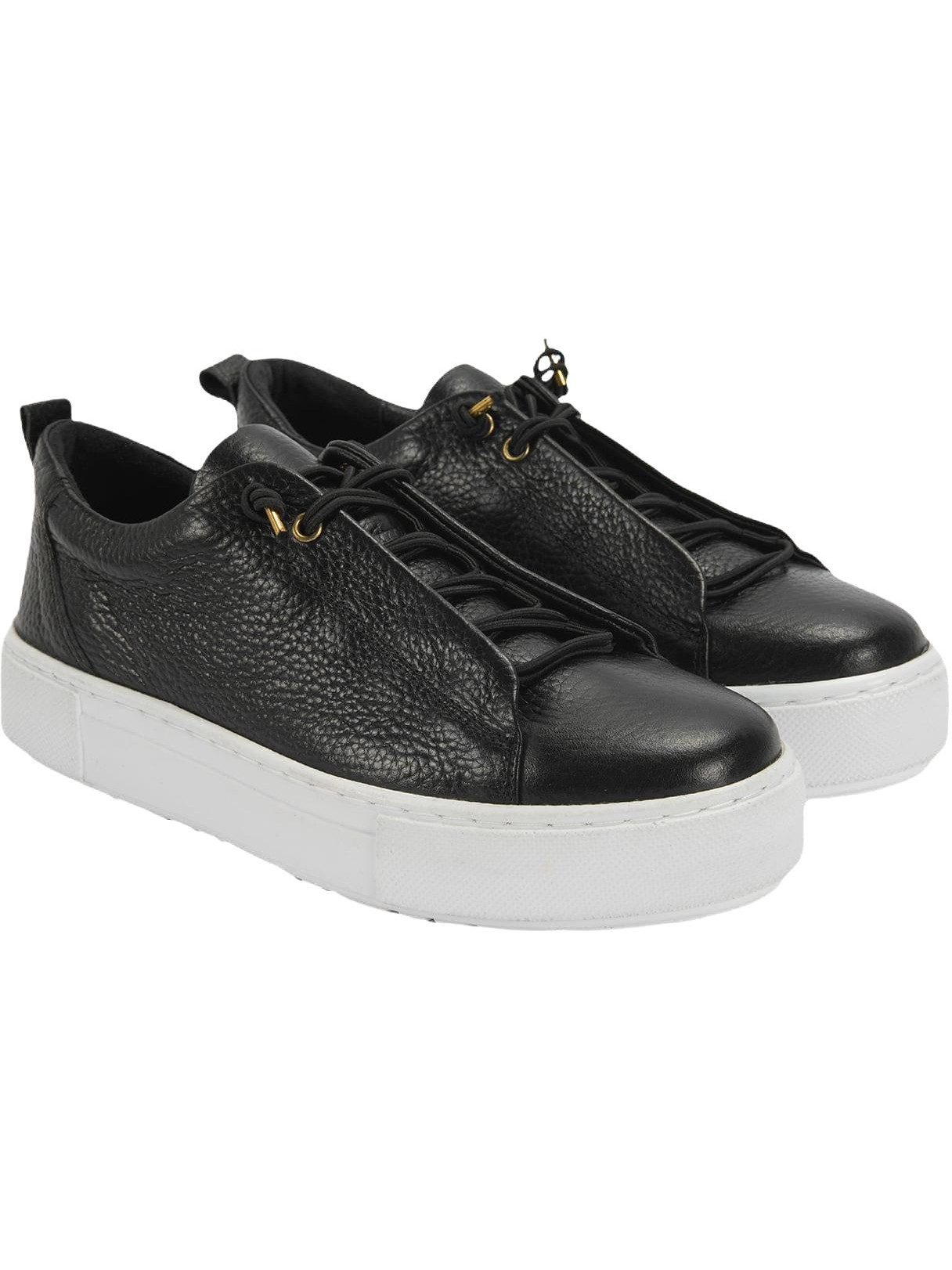 Damen-Lederpantoletten – Elastischer Verschluss, flacher Absatz Sneaker