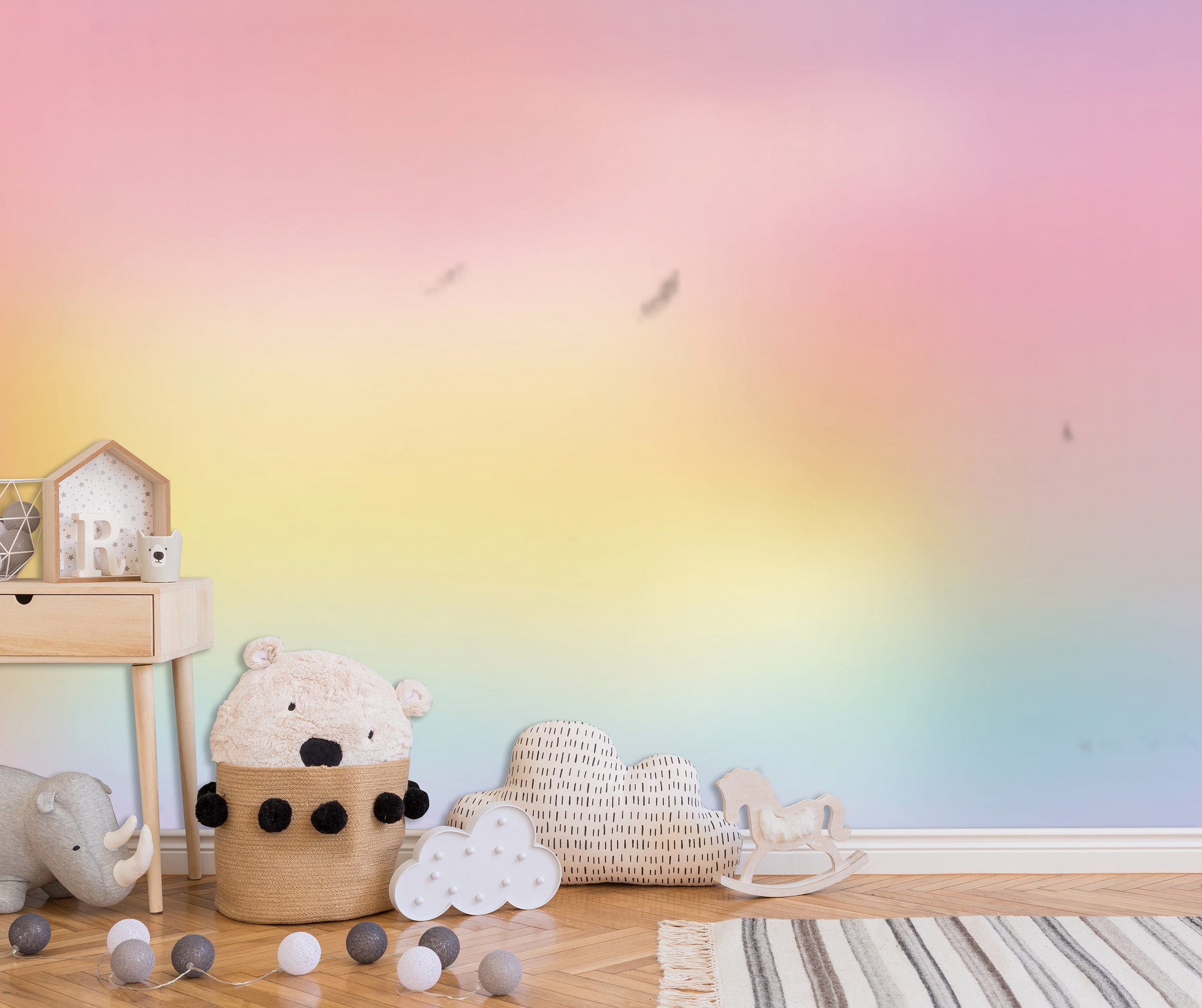 Wallarena Fototapete Kinderzimmer Mädchen Regenbogen Kinder Vlies Tapete Wa günstig online kaufen