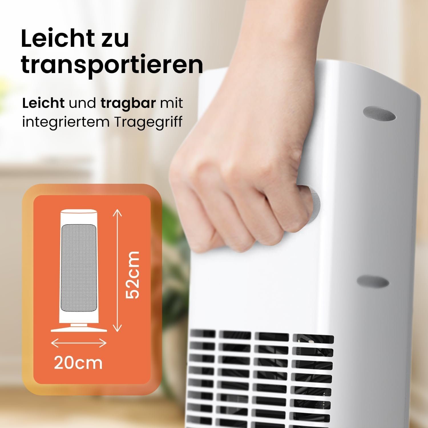 Pro Breeze Heizlüfter, 2000 W, Heizlüfter überhitzungsschutz fernbedienung energiesparender mit