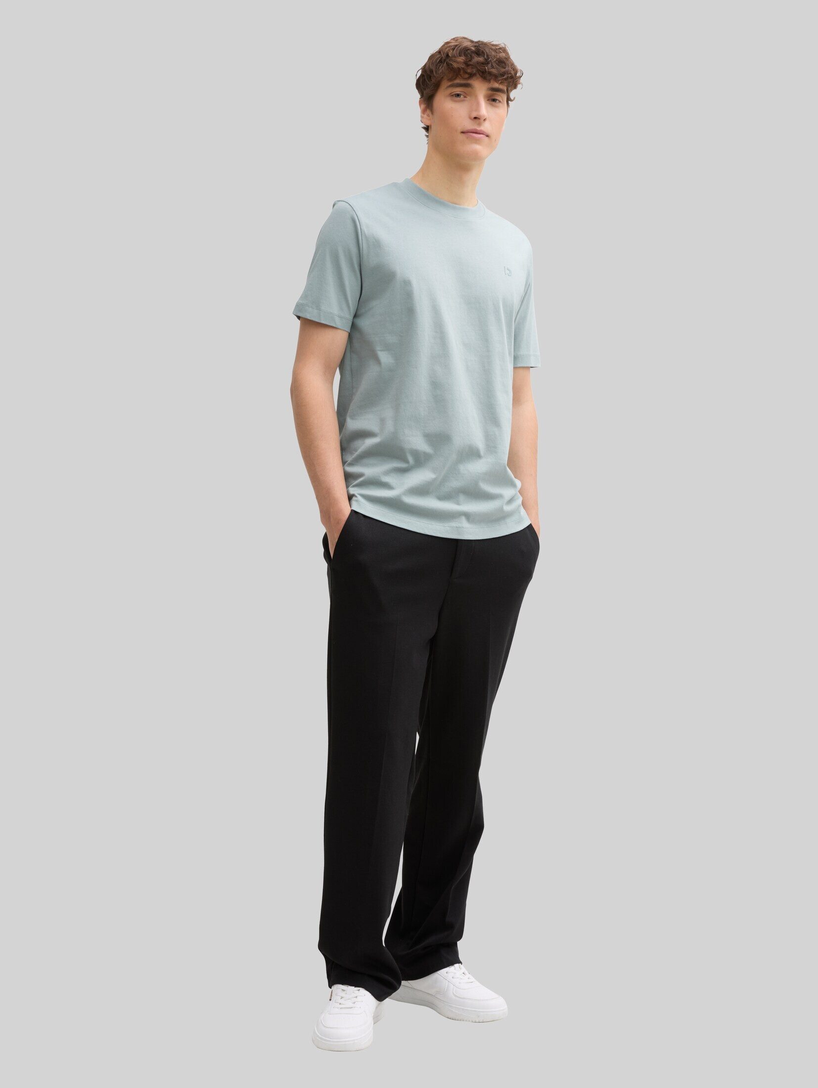 TOM TAILOR Denim T-Shirt T-Shirt (im Einserpack) Basic T-Shirt mit Logo-Print