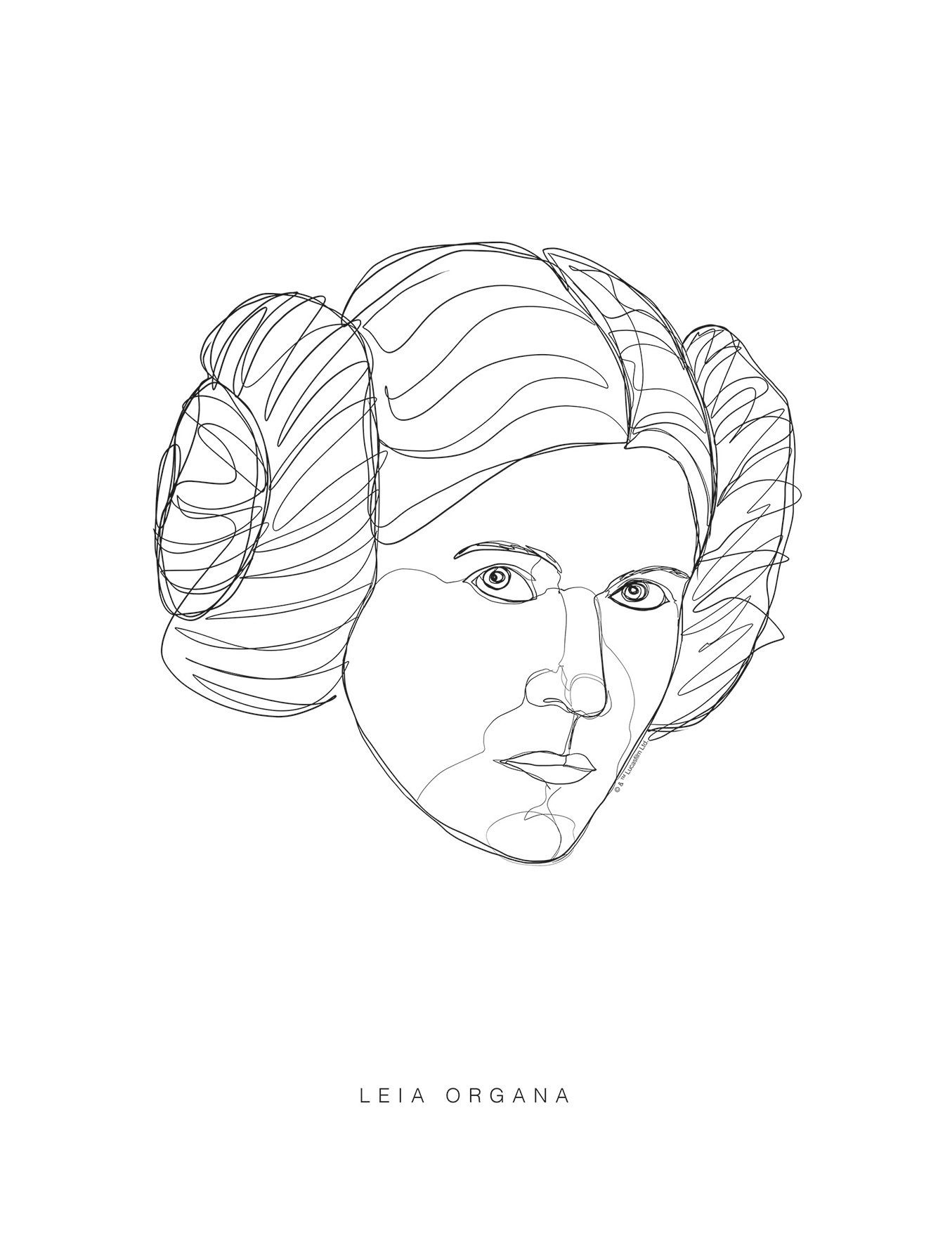 Komar Bild Star Wars Classic Force Faces Leia, Star Wars (1 St), Wandbild zur Dekoration im Kinderzimmer - ohne Rahmen