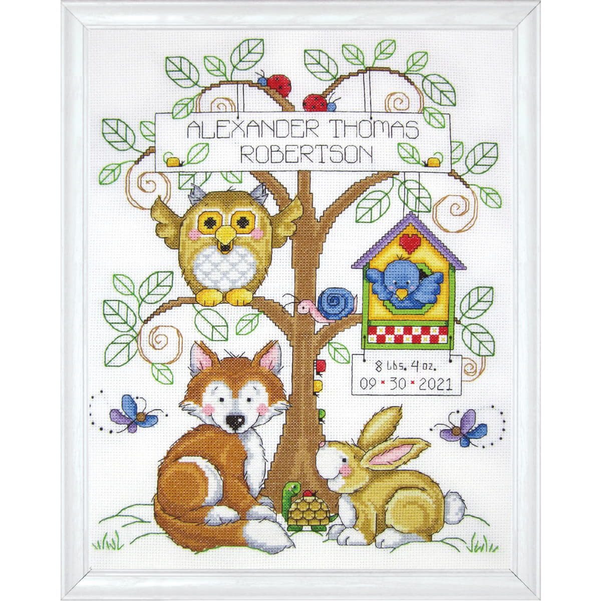 Design Works Crafts Kreativset Design Works Kreuzstich Stickpackung "Babys Wald", Zählmuster, (embroidery kit by Marussia)