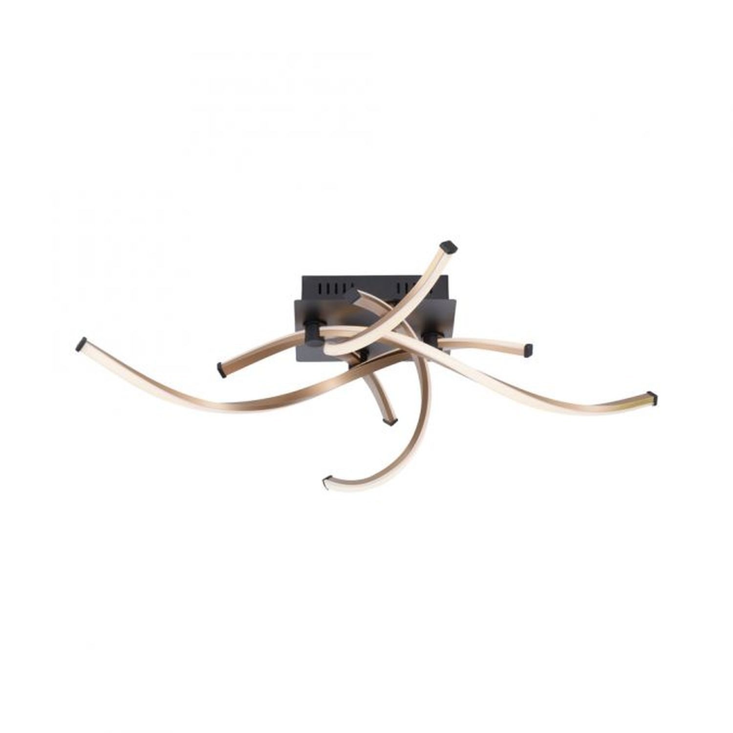 Licht-Erlebnisse Deckenleuchte AWOM, LED fest integriert, Warmweiß, Metall LED 78 cm breit in Schwarz Gold 3000 K warmweiß 4220 lm Modern