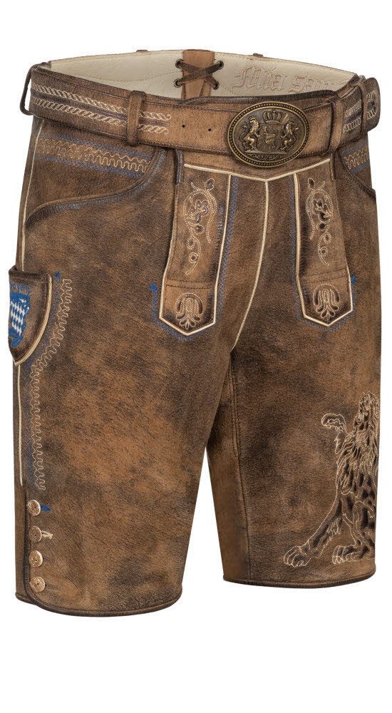 Nübler Trachtenlederhose Lederhose kurz Bavarian in günstig online kaufen