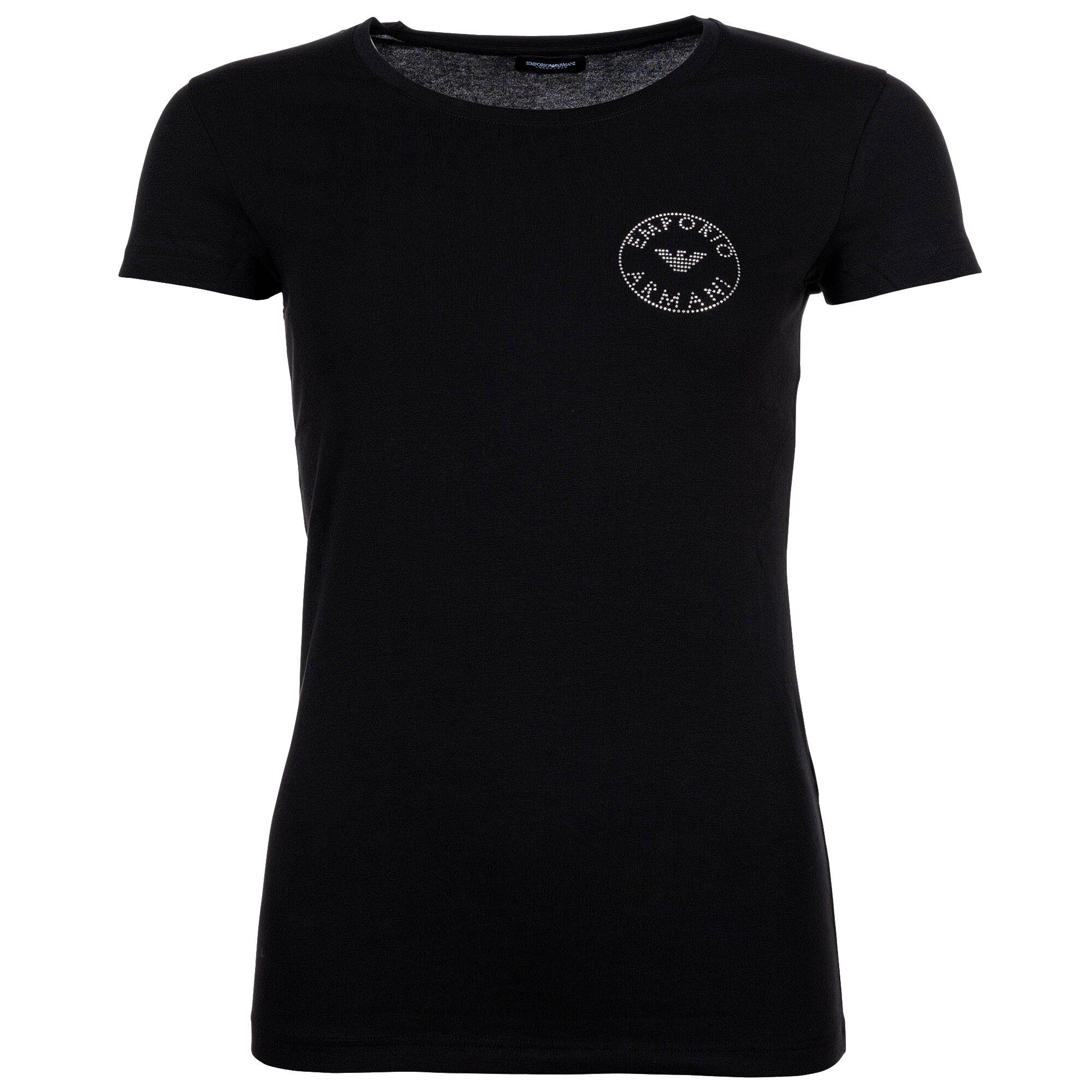 Emporio Armani T-Shirt Damen T-Shirt - ESSENTIAL STUDS LOGO, Rundhals