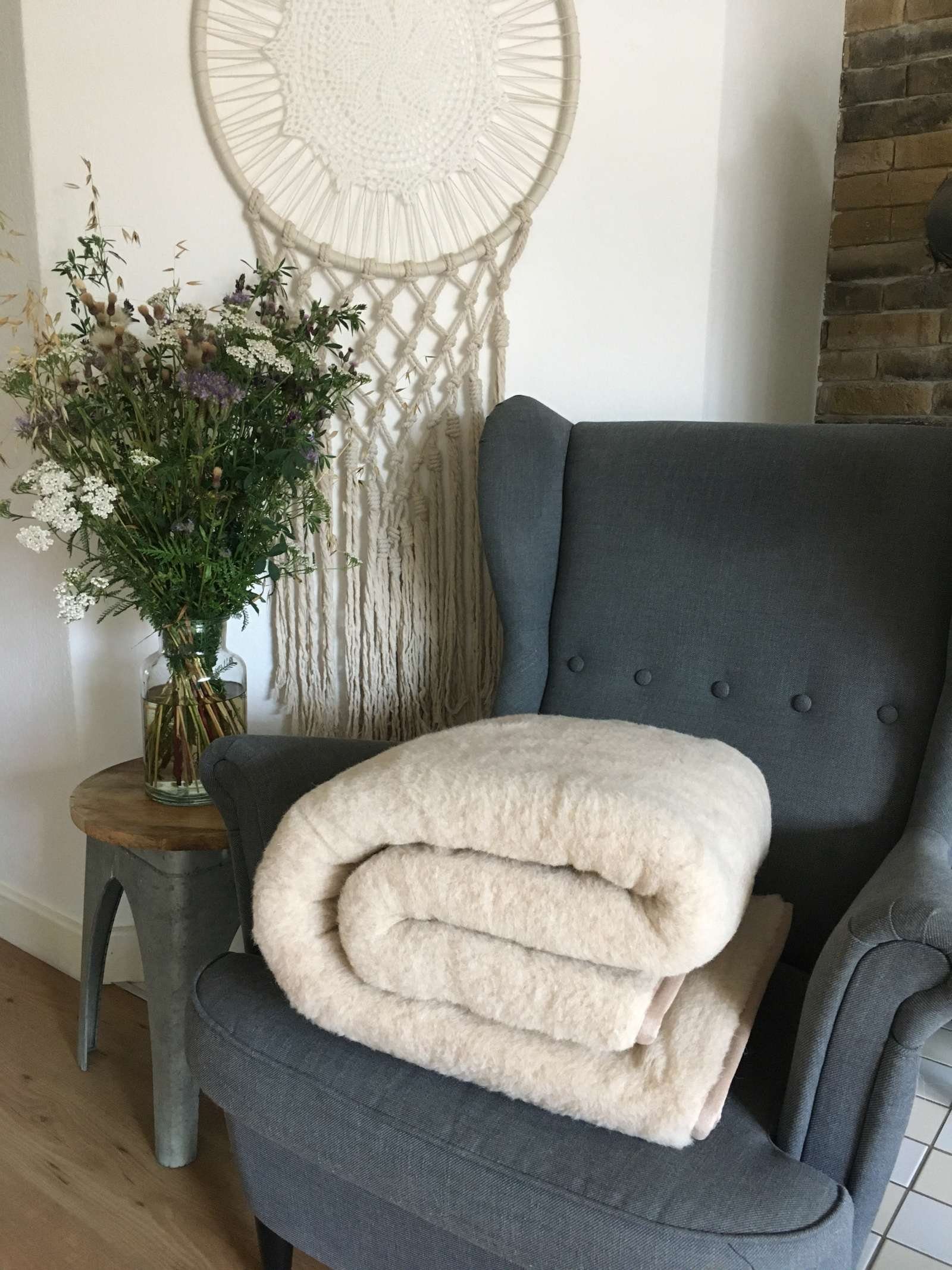 Wohndecke Wolldecke australisches Merino Prestige Kuscheldecke, Hollert