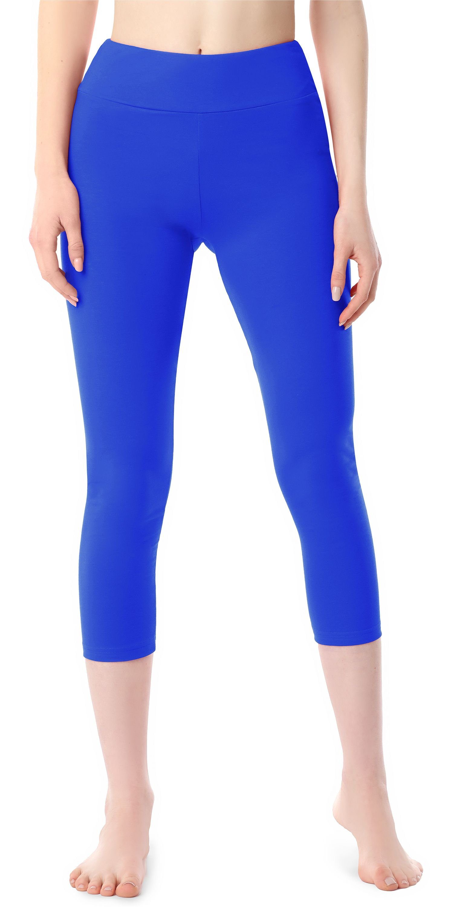 3/4 Capri Leggings MS10-430 Kobalt Bund elastischer Merry Leggings (1-tlg) aus Baumwolle Style Damen