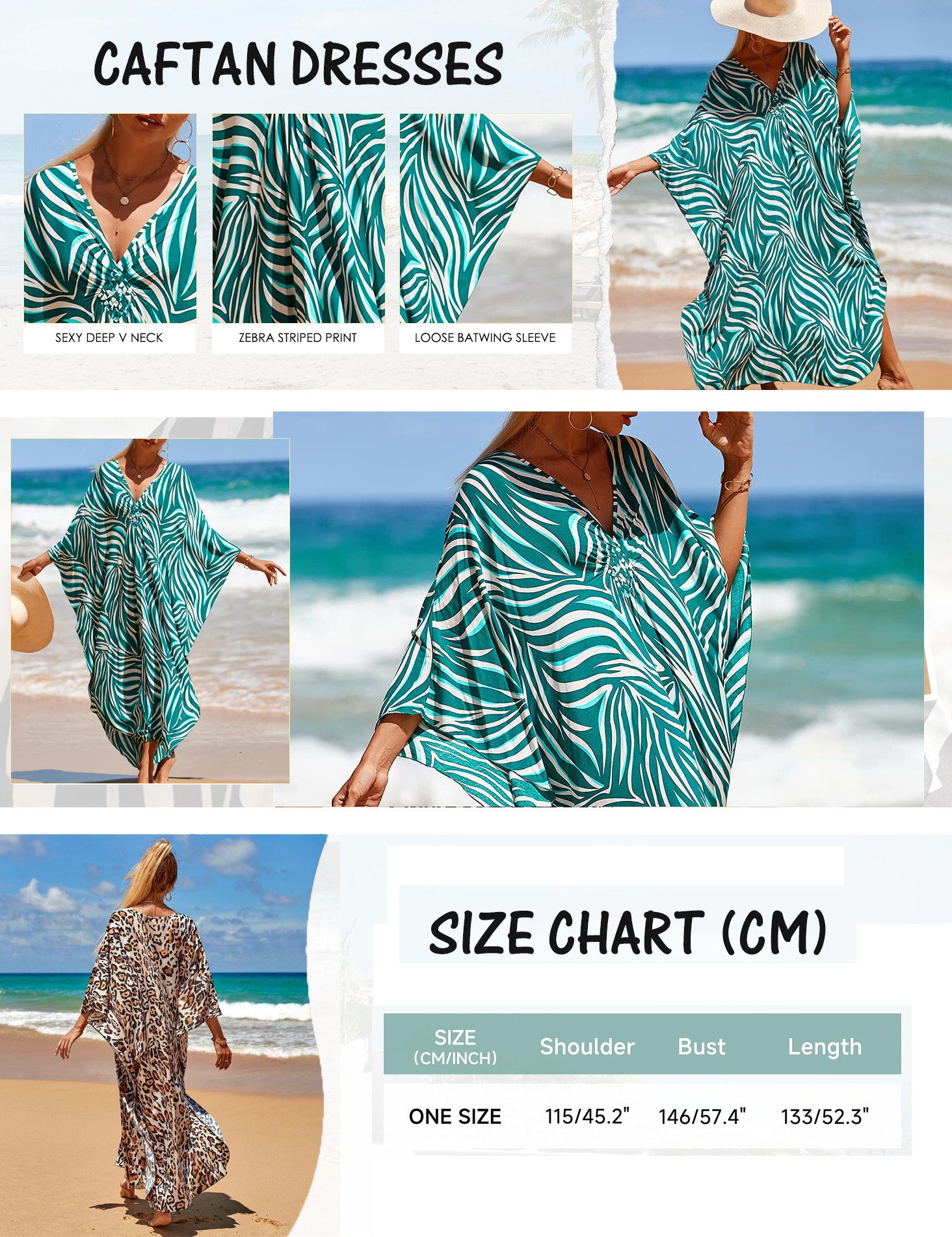 RWEUOQ Strandkleid Damen Kaftan-Kleid Boho Maxikleid, günstig online kaufen