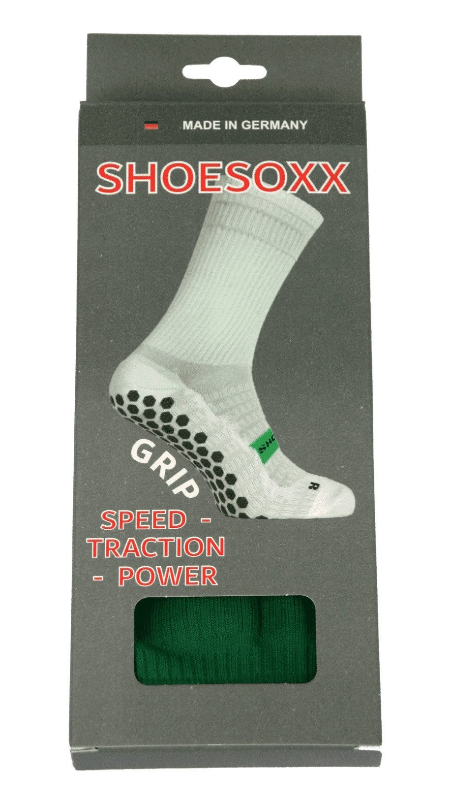 Shoesoxx Sportsocken Crew Cushion (Silikonstreifen, maximaler Halt im Schuh) grün Herren