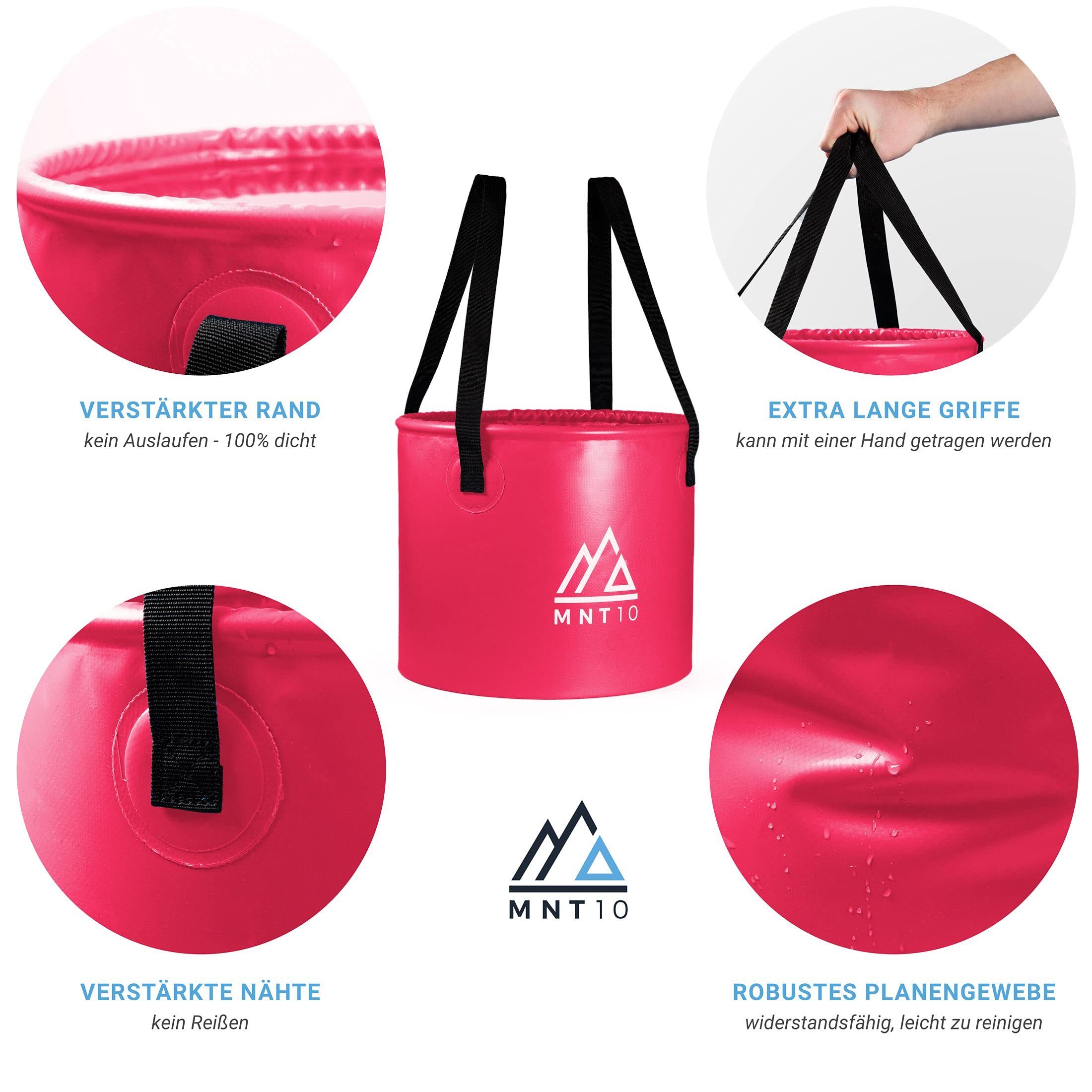 15L Falteimer Outdoor Pink MNT10 Spülwanne als 20L Schüssel Faltbarer 15L Faltschüssel, Camping Eimer oder Spülschüssel, oder in I Als