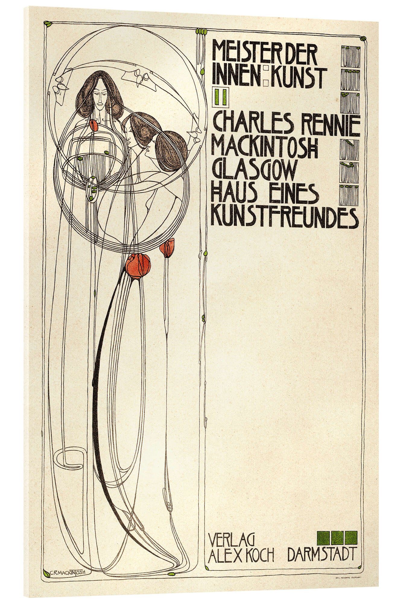 Posterlounge Wandbild Haus eines Kunstfreundes: Titelblatt, Charles Rennie Mackintosh, erhältlich als Poster, Leinwandbild, Wandsticker oder Acrylglasbild