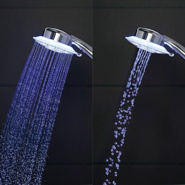 EASYmaxx Regenduschkopf Duschkopf LED - Duschzeit-Anzeige durch bunte LEDs