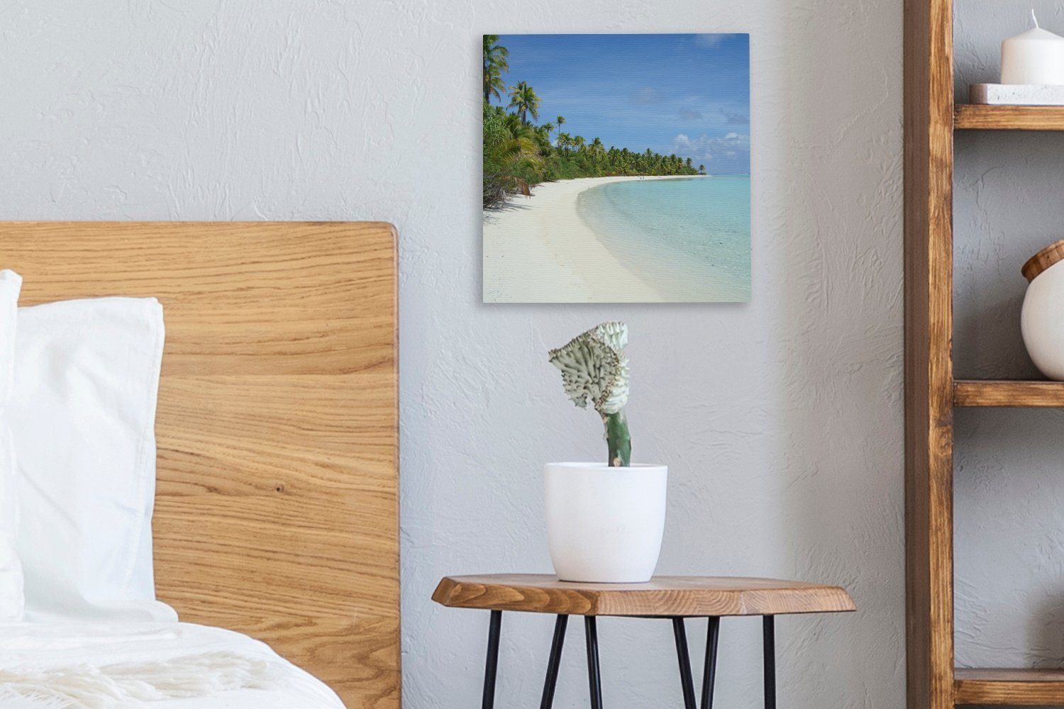 (1 Foot Leinwand Schlafzimmer One OneMillionCanvasses® Leinwandbild Wohnzimmer für St), Island, weiße Sandstrand von Der Bilder