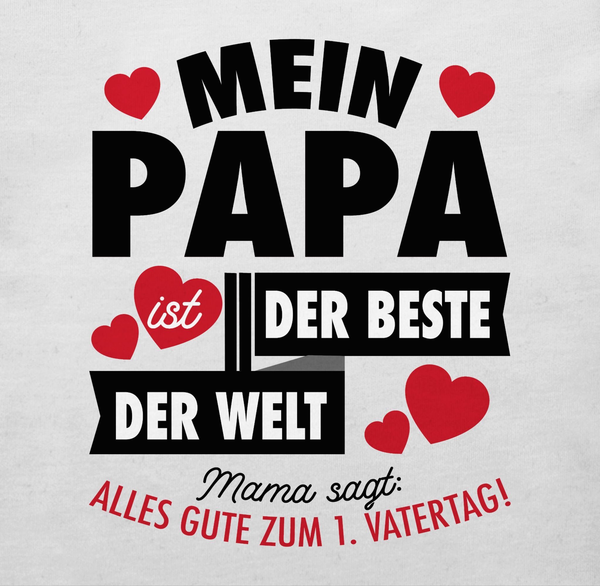 3 Baby Vatertag ist Beste Shirtracer Papa der Geschenk T-Shirt der Weiß Mein Welt