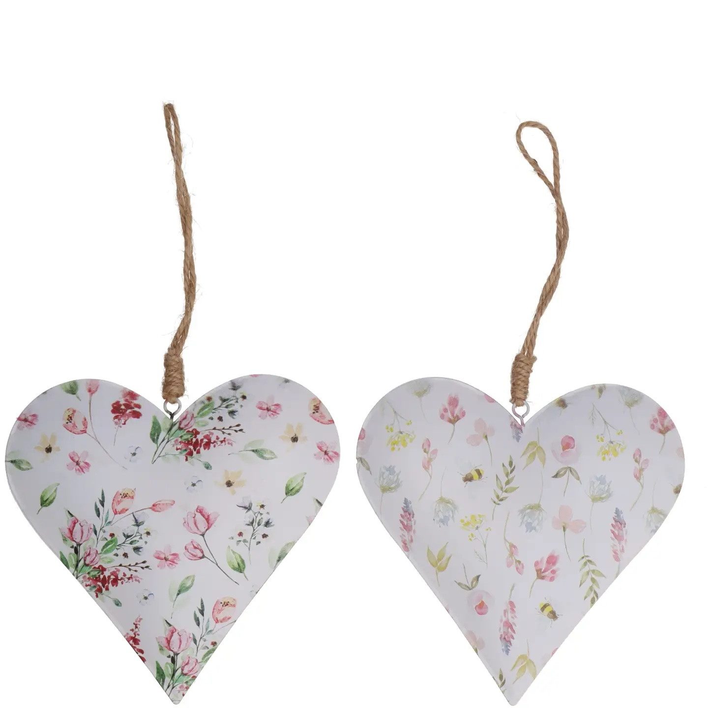 LK Trend & Style Dekohänger Metall Herz zartes Blumen Motiv (Dekoration, Geschenk), wunderschönes Motiv bringt ein Lächeln mit