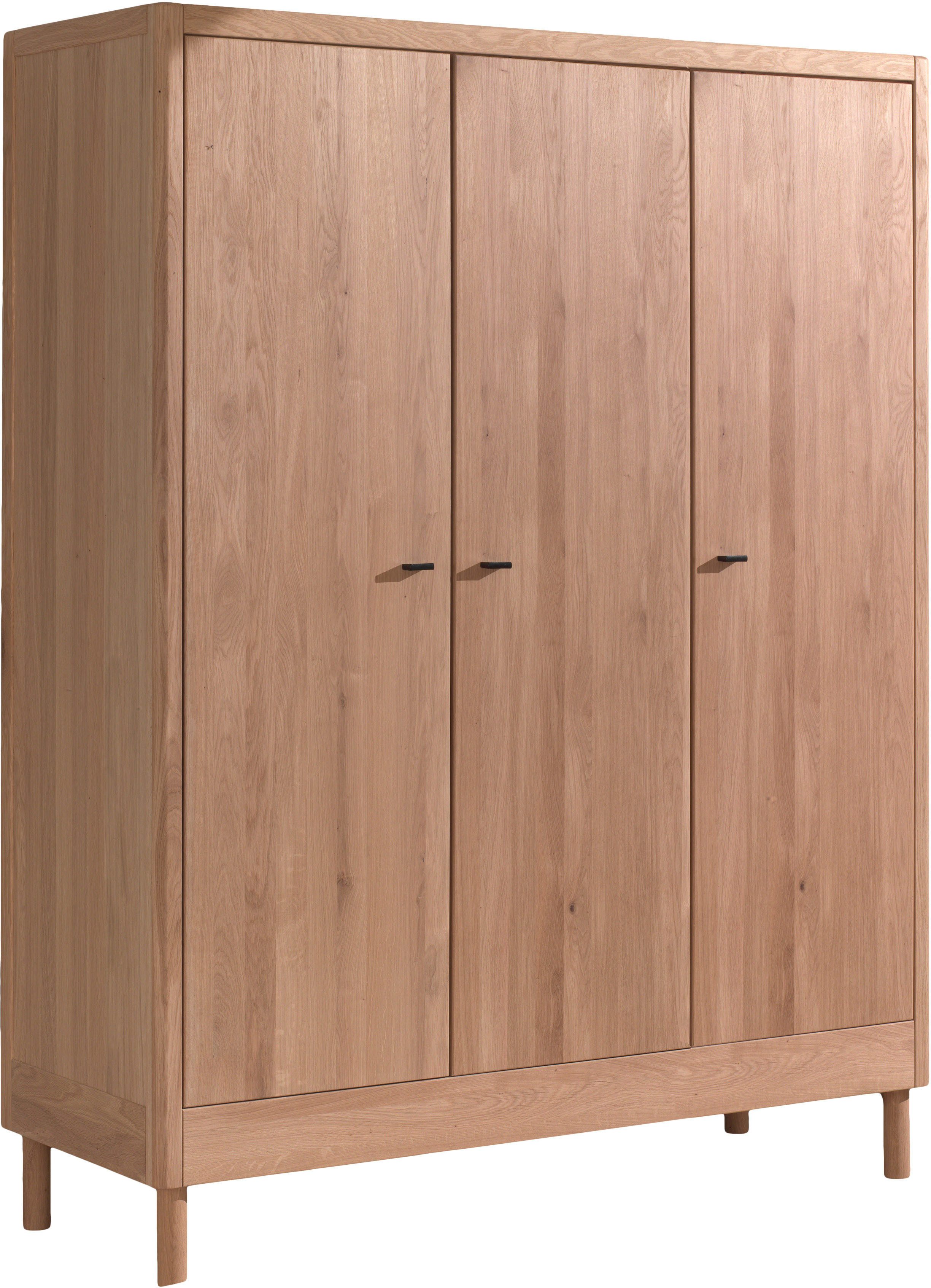 Vipack Kleiderschrank Forrest mit 3 Drehtüren (Soft-Close), Made in Europe, zeitloses Design (B/H/T ca: 145,8x190x55 cm, Massivholz in 2 Farben erhältlich) praktische Facheinteilung, viel Stauraum, hochwertige Verarbeitung