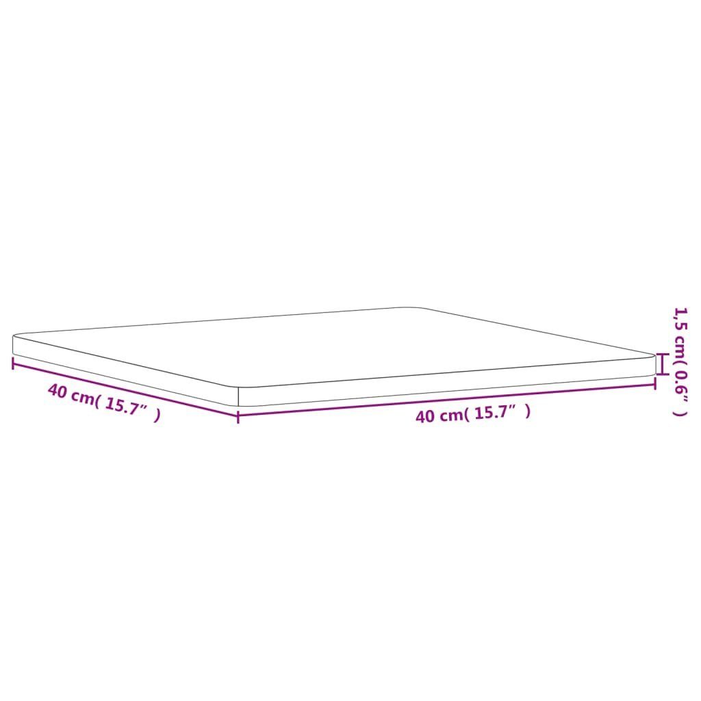 Quadratisch furnicato Tischplatte Massivholz 40x40x1,5 cm Buche