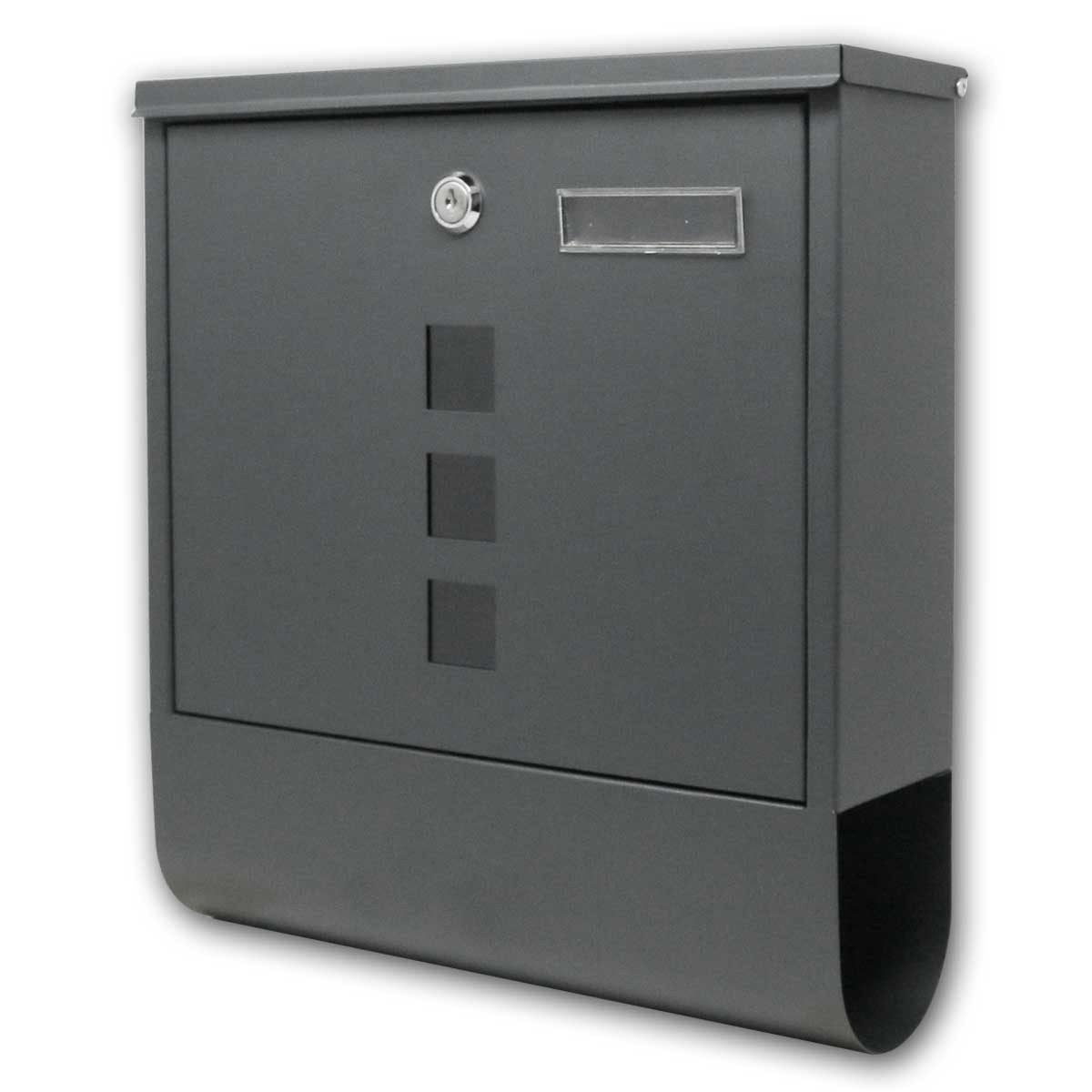 world-trading-net Briefkasten Briefkasten mit Zeitungshalter HAITI anthrazit