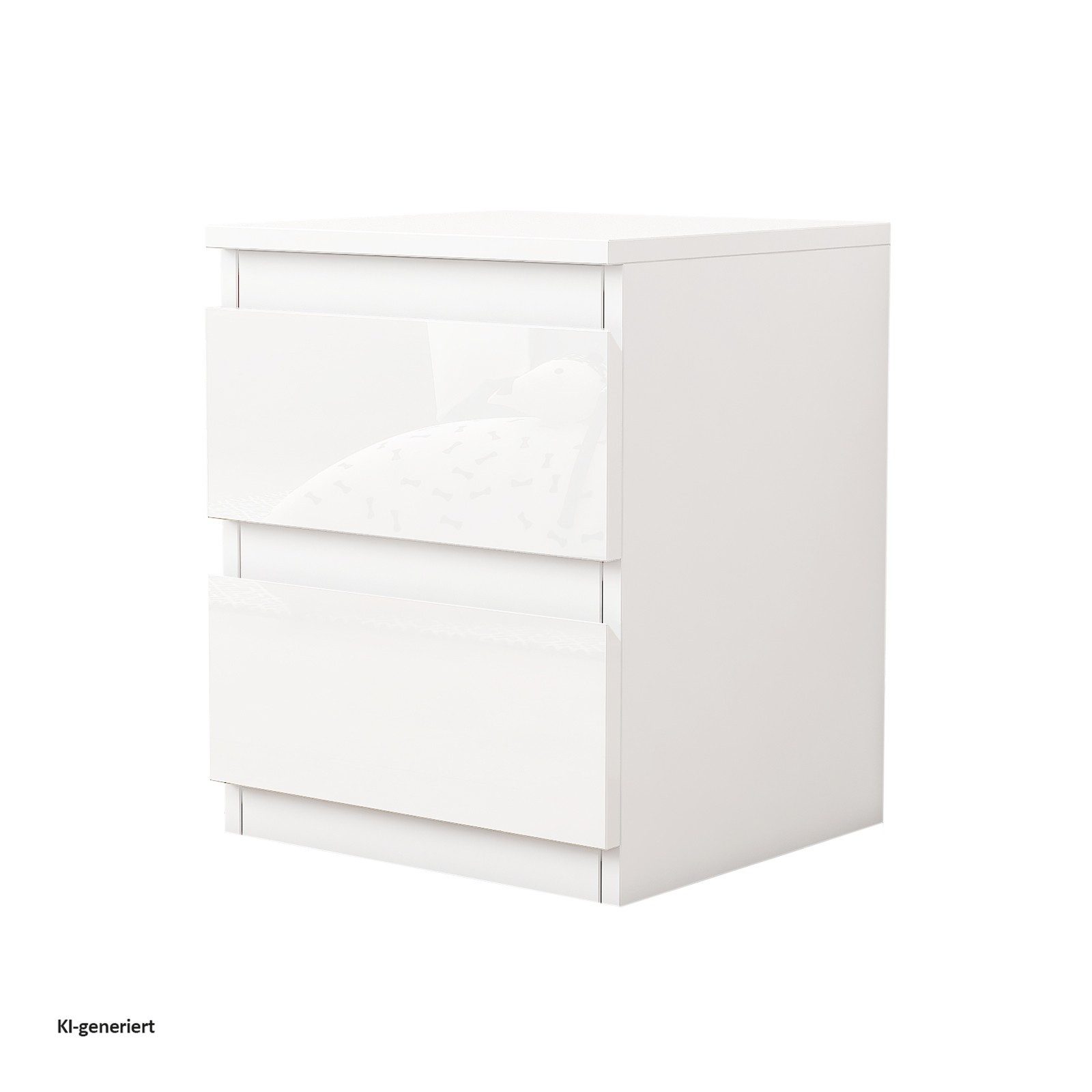 HTI-Living Nachtkommode Nachtschrank Kenji Hochglanz (Stück, 1 Nachtschrank), Nachtkommode 2 Schubladen