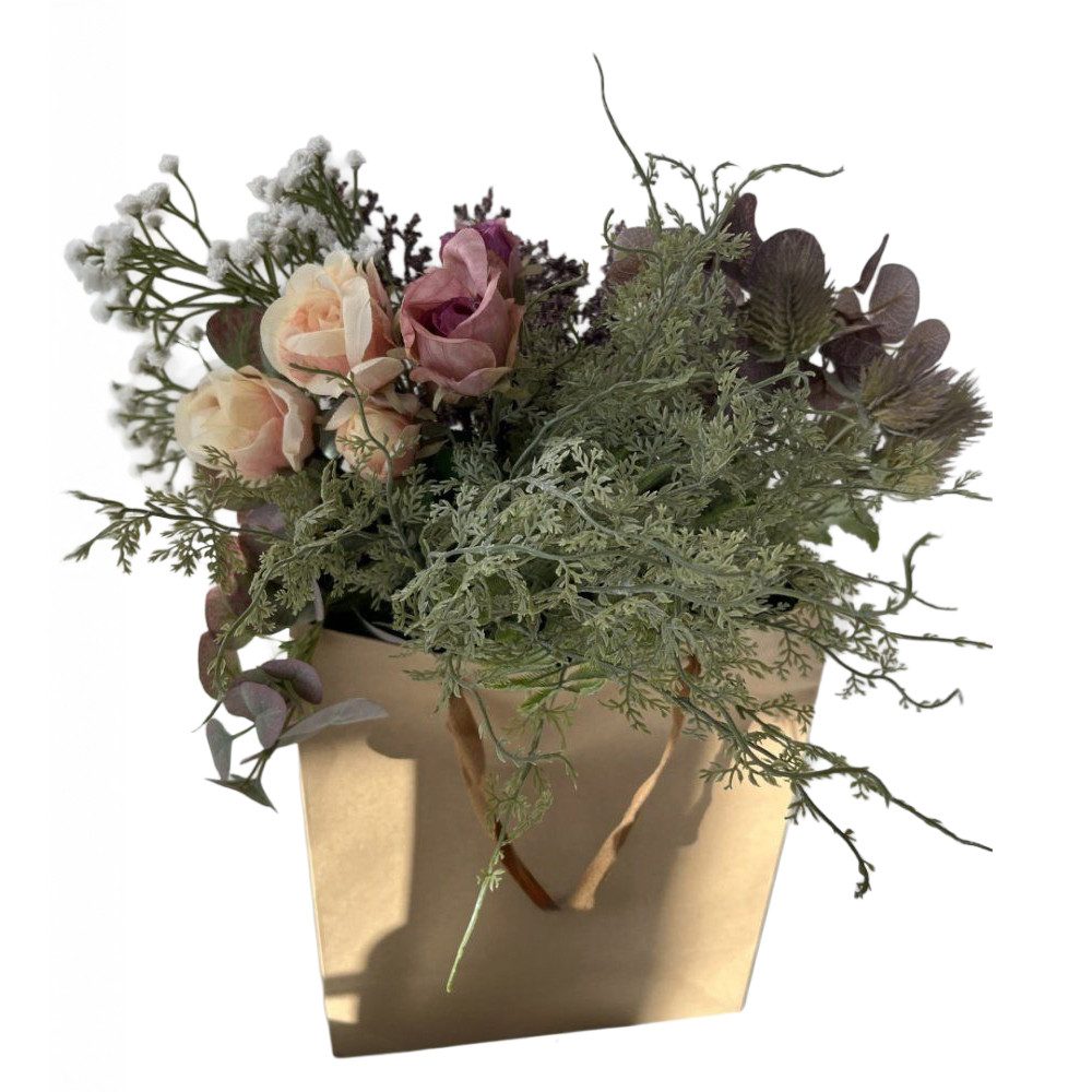 Kunstblume Kunst-Blumenstrauß Bouquet MICHELLE - in der Tüte 9-tlg, 2474U, günstig online kaufen