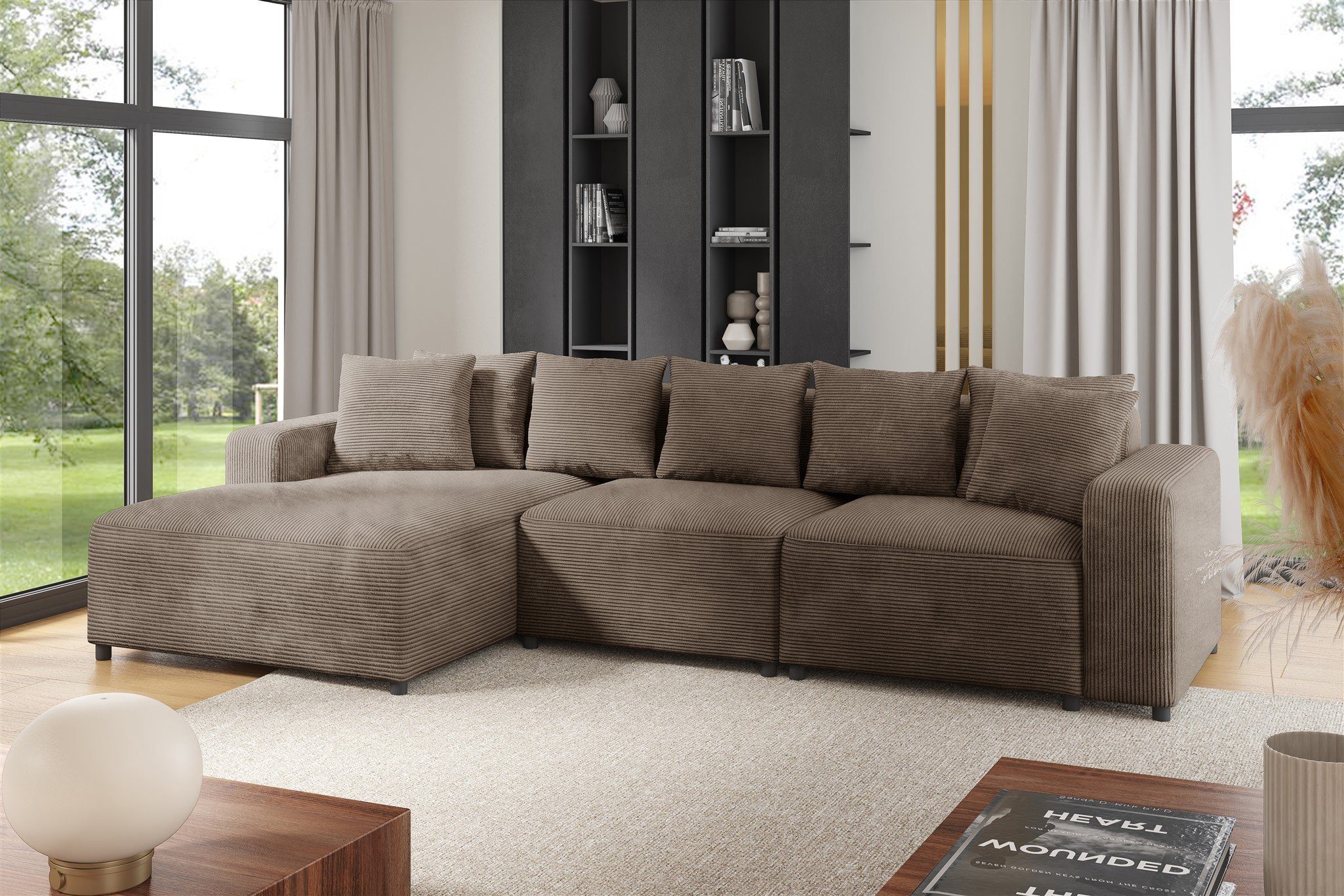 Ecksofa Designersofa MEGAN in Stoff Poso