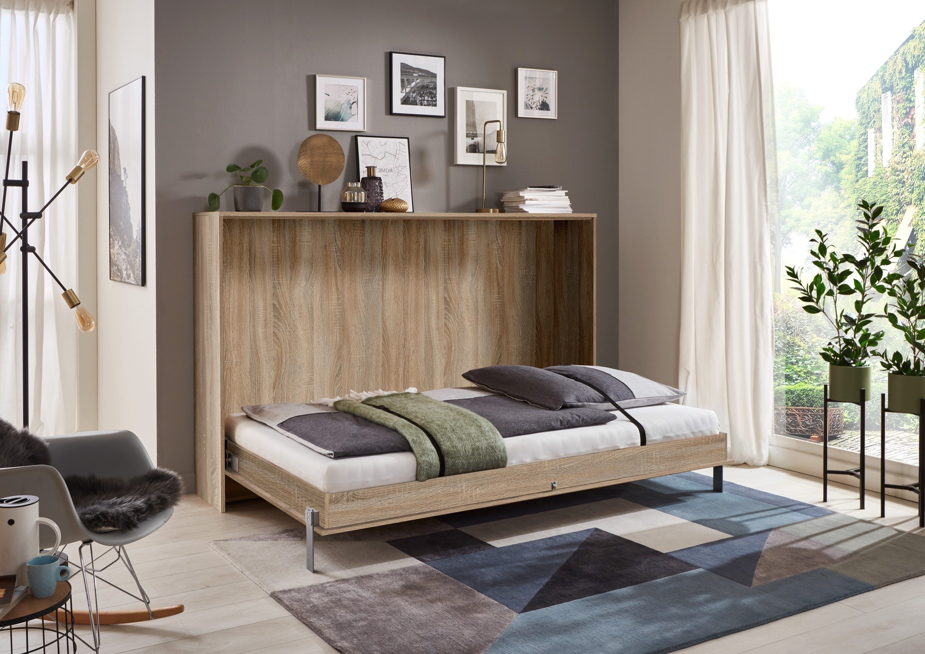 freiraum Klappbett Juist (BxHxT: 212x134x43 cm) in EICHE SAEGERAU-NACHBILDUNG