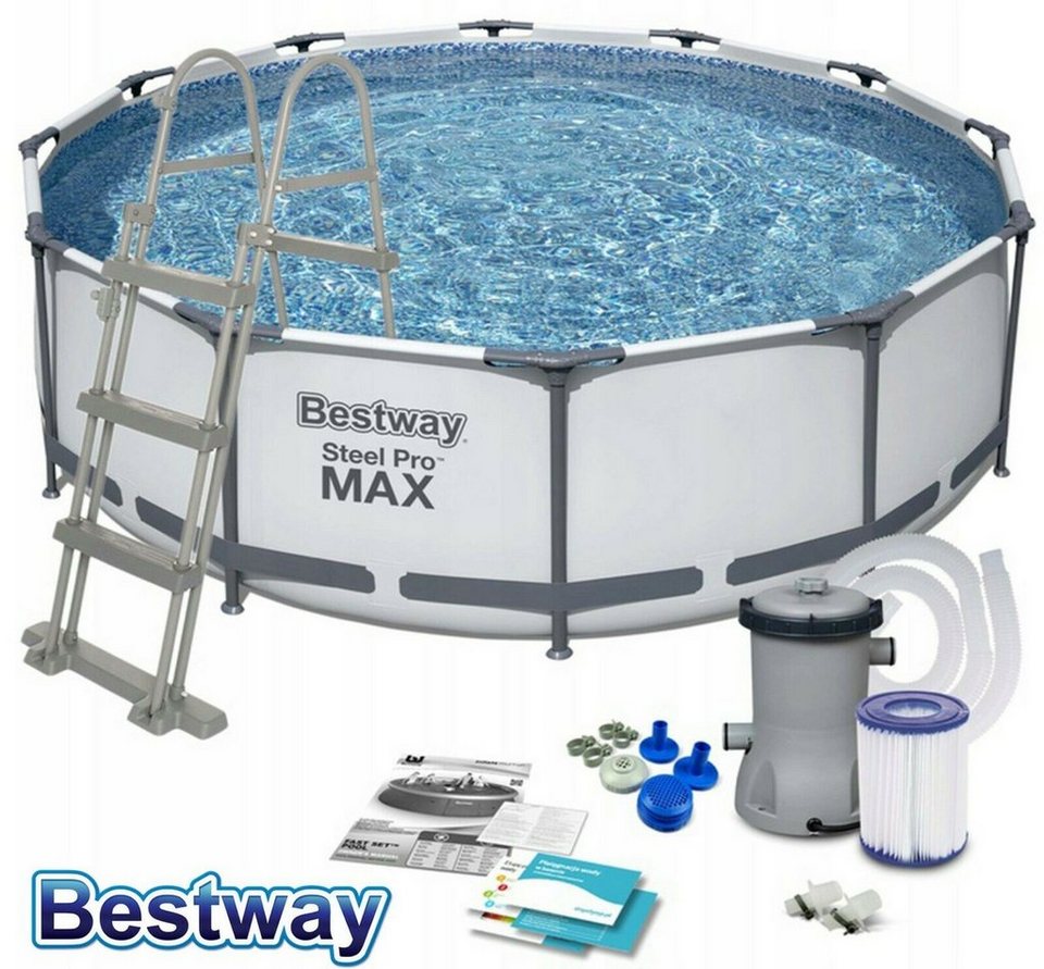 pressiode Rundpool Bestway Steel Pro MAX 366 x 100 cm Pool 56418 Zubehör  (1-tlg)