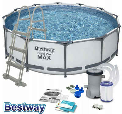 pressiode Rundpool »Bestway Steel Pro MAX 366 x 100 cm Pool 56418 Zubehör« (1-tlg)