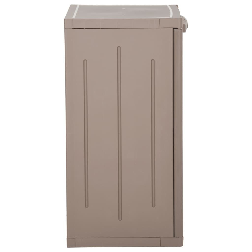 vidaXL Garten-Geräteschrank, Gartenschrank Braun 65x45x88 cm PP Holz-Optik