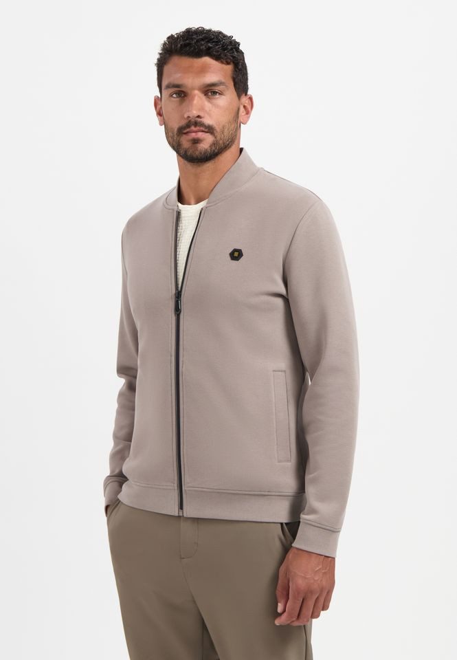 NO EXCESS Sweatjacke - strukturierte Sweatjacke mit Reißverschluss und Stehkragen