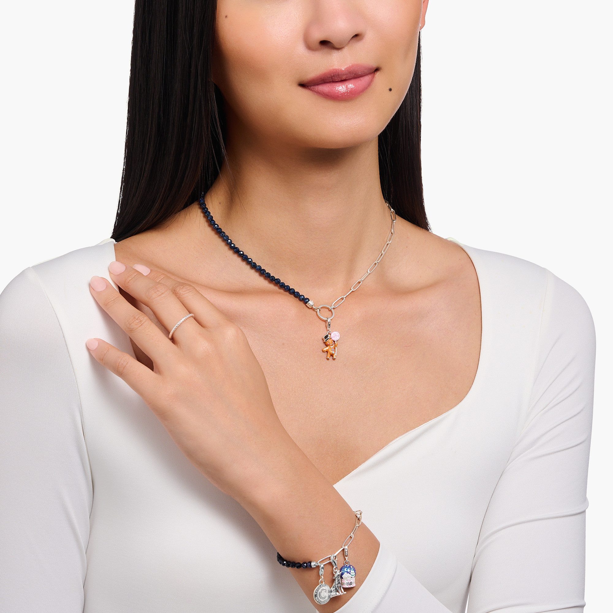 THOMAS SABO Charm-Einhänger Lebkuchenmännchen, mit Zirkonia (synth)