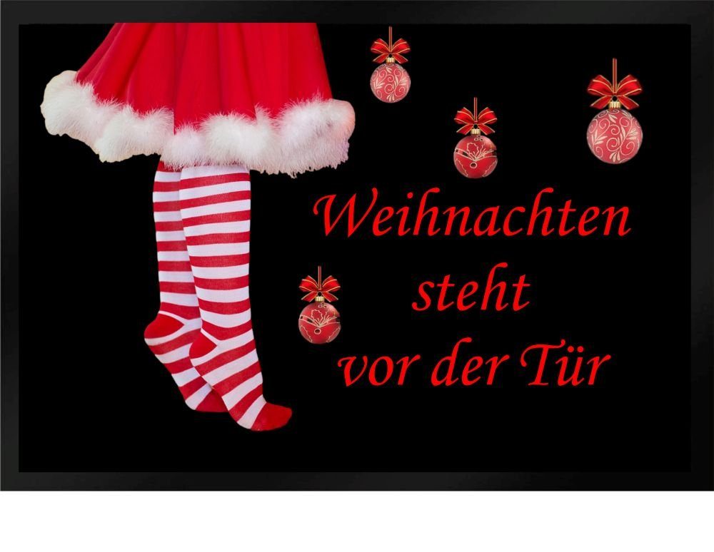 Fußmatte Schmutzfangmatte Weihnachten Tür Kugeln Socken F474, Ladreas