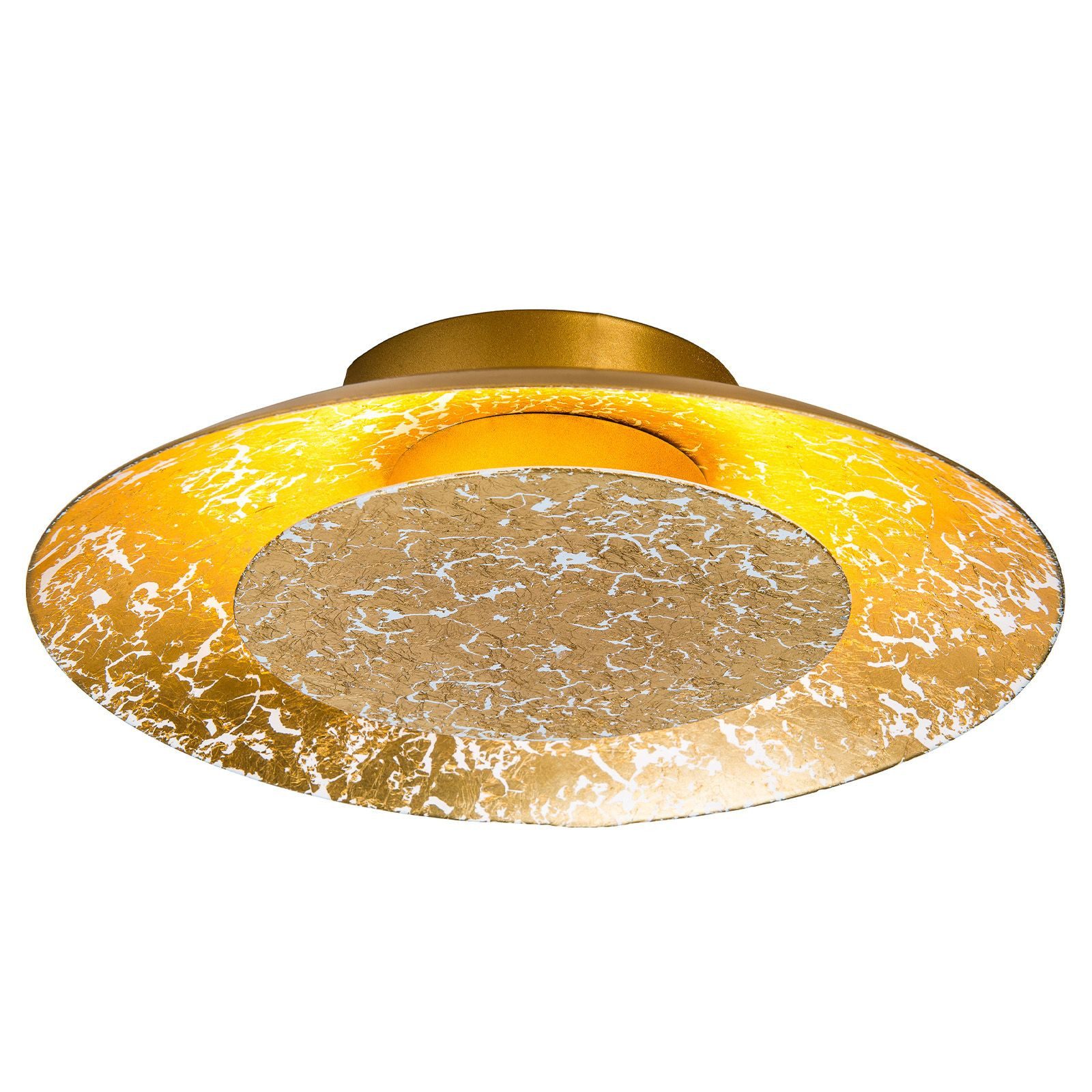 NOWA Deckenleuchte Deckenleuchte LED Wohnzimmer Gold Deckenlampe rund 22 cm günstig online kaufen