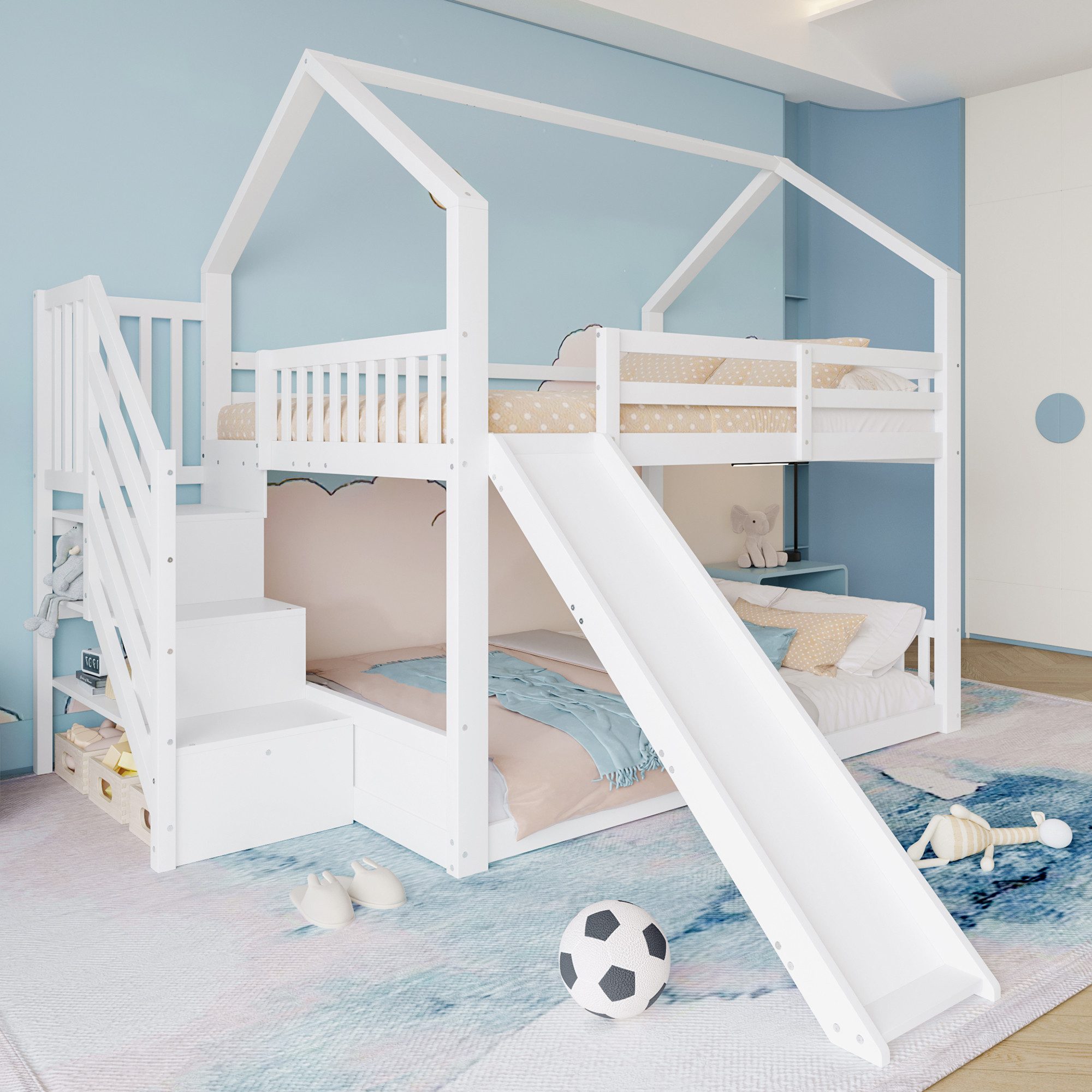 Flieks Etagenbett, Kinderbett mit Treppe & günstig online kaufen