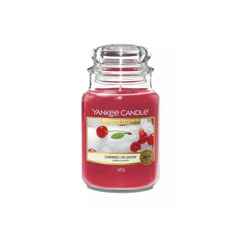 Yankee Candle Duftkerze Cherries on Snow 623g - Duftkerze im Glas - 1 Stück